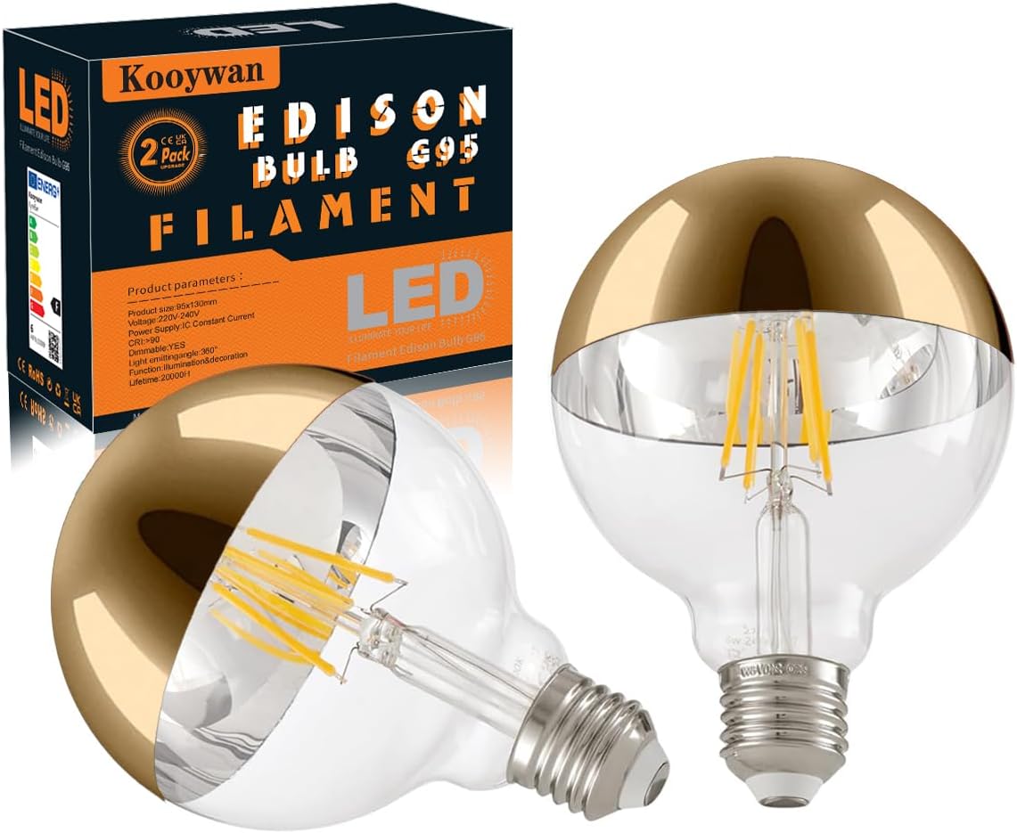 Detalle de KOOYWAN G95 Gold 6W Dimmable LED Globe Bulb