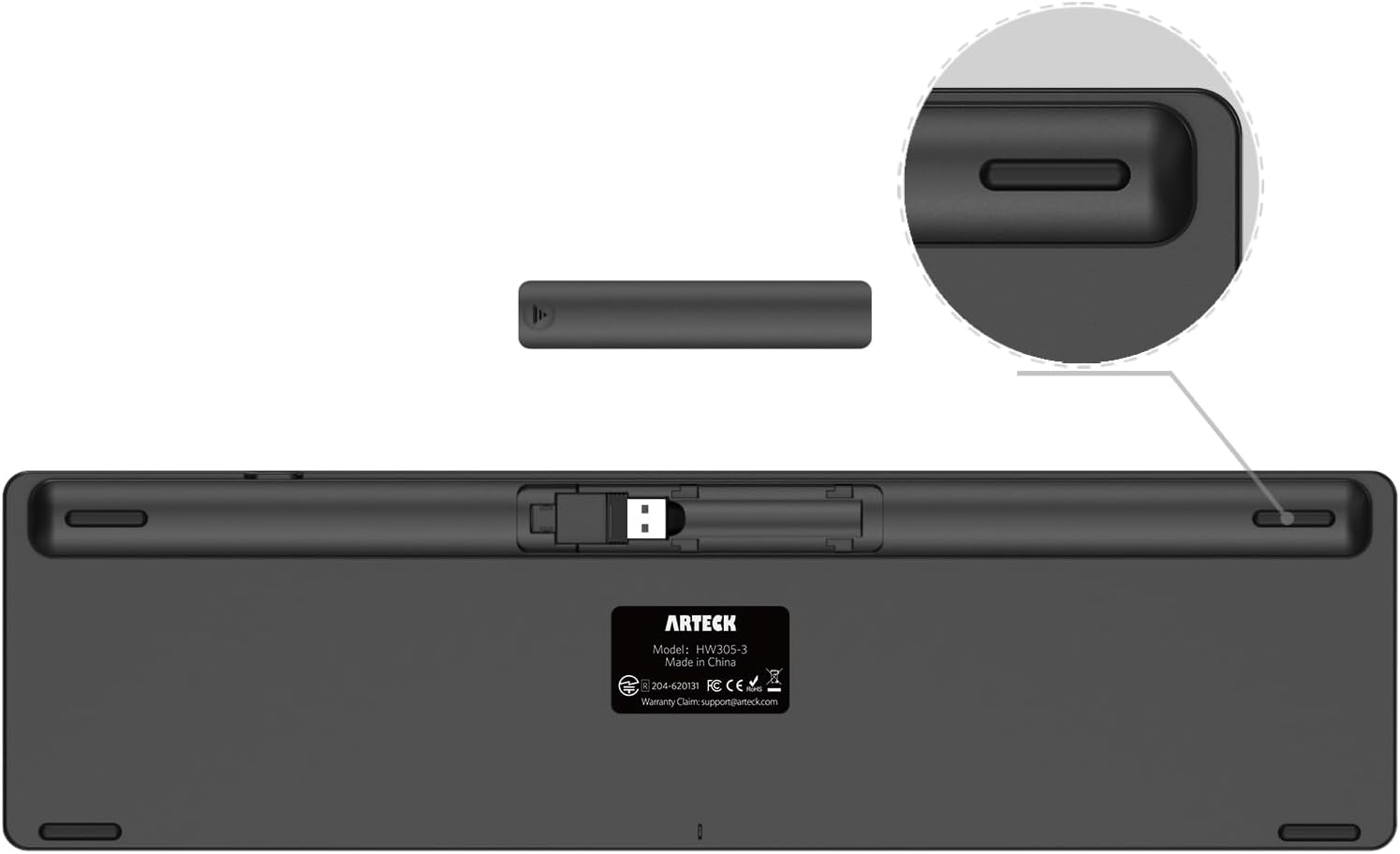 Thumbnail 4 de Arteck 2.4G Wireless Keyboard 6‑Month Battery