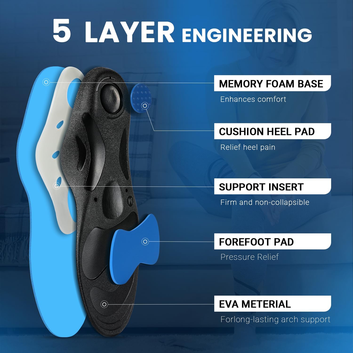 Thumbnail 3 de PCSsole orthotic insoles 3.5cm high arch