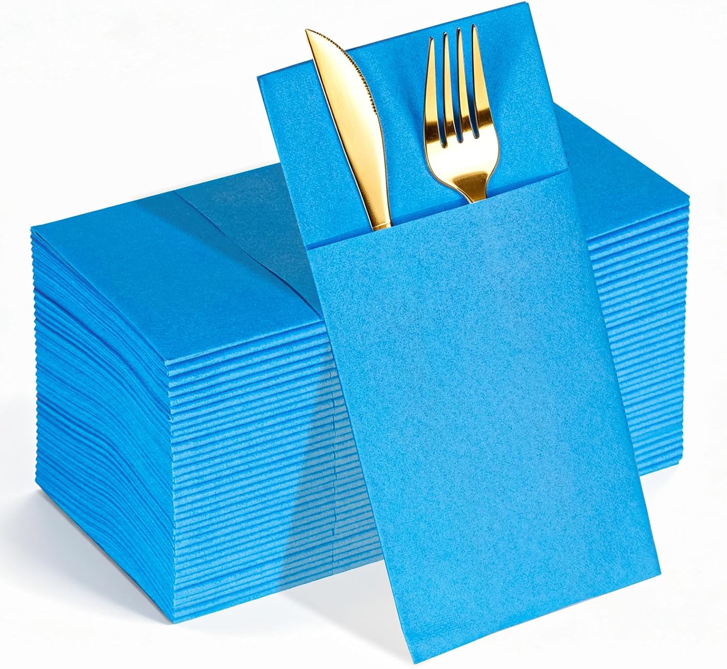 Thumbnail 6 de KAMMAK Red Linen-Feel Disposable Napkins with Pocket (100 Pack) — 16.5 x 16.5 in, Folded 8.5 x 4 in