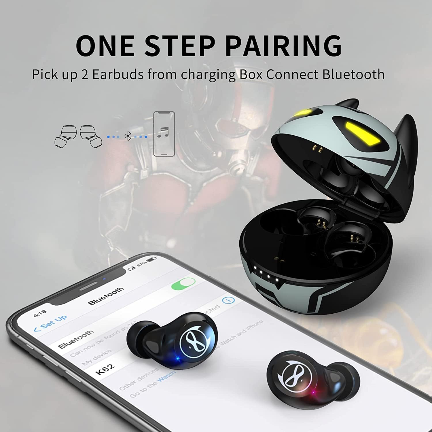 Thumbnail 3 de AMAFACE Kids Bluetooth 5.3 Earbuds (In‑Ear, Waterproof IPX5) with Mic for Calls
