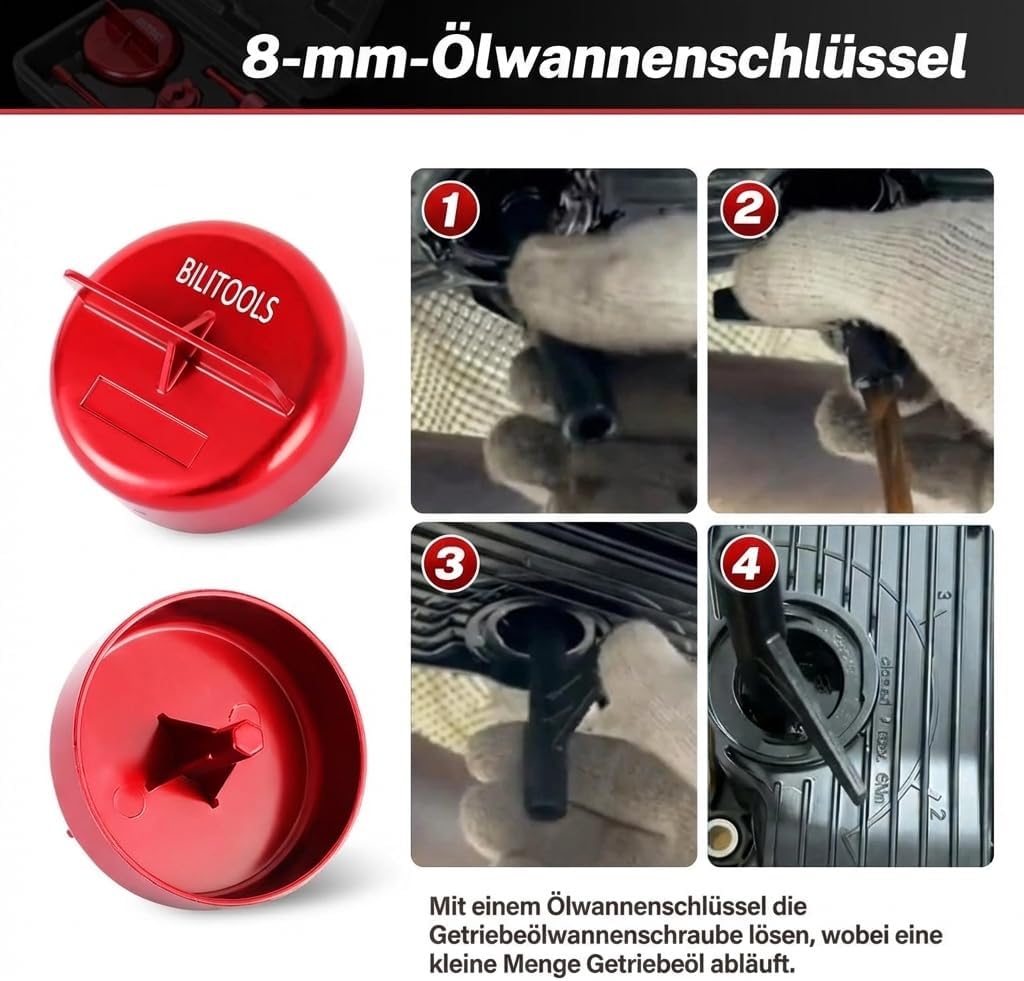 Detalle 2 de BILITOOLS Mercedes 9G Tronic Werkzeug – ATF Befülladapter-Set für Mercedes 722.9 & 725.0