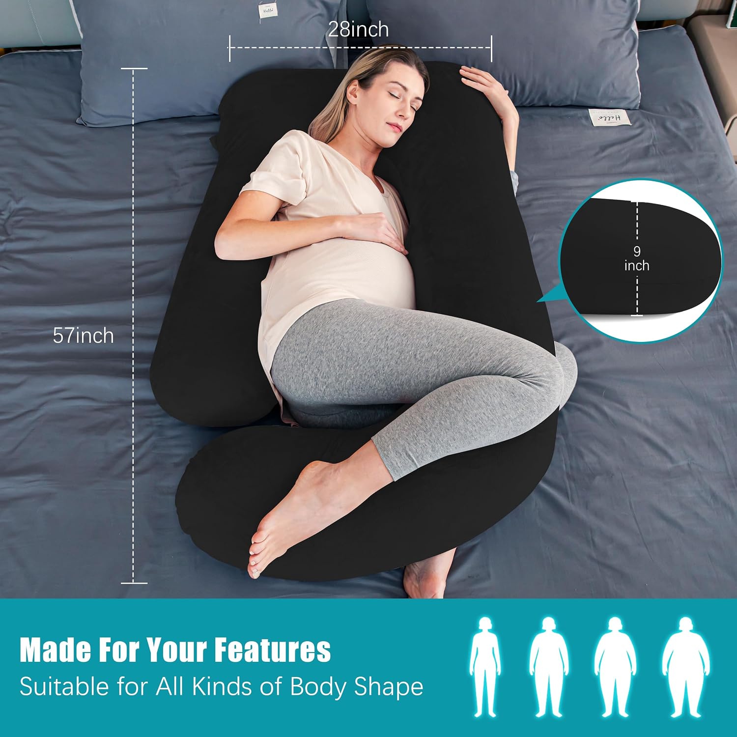 Thumbnail 2 de Cute Castle U-Shaped Maternity Pillow, 57 Inch