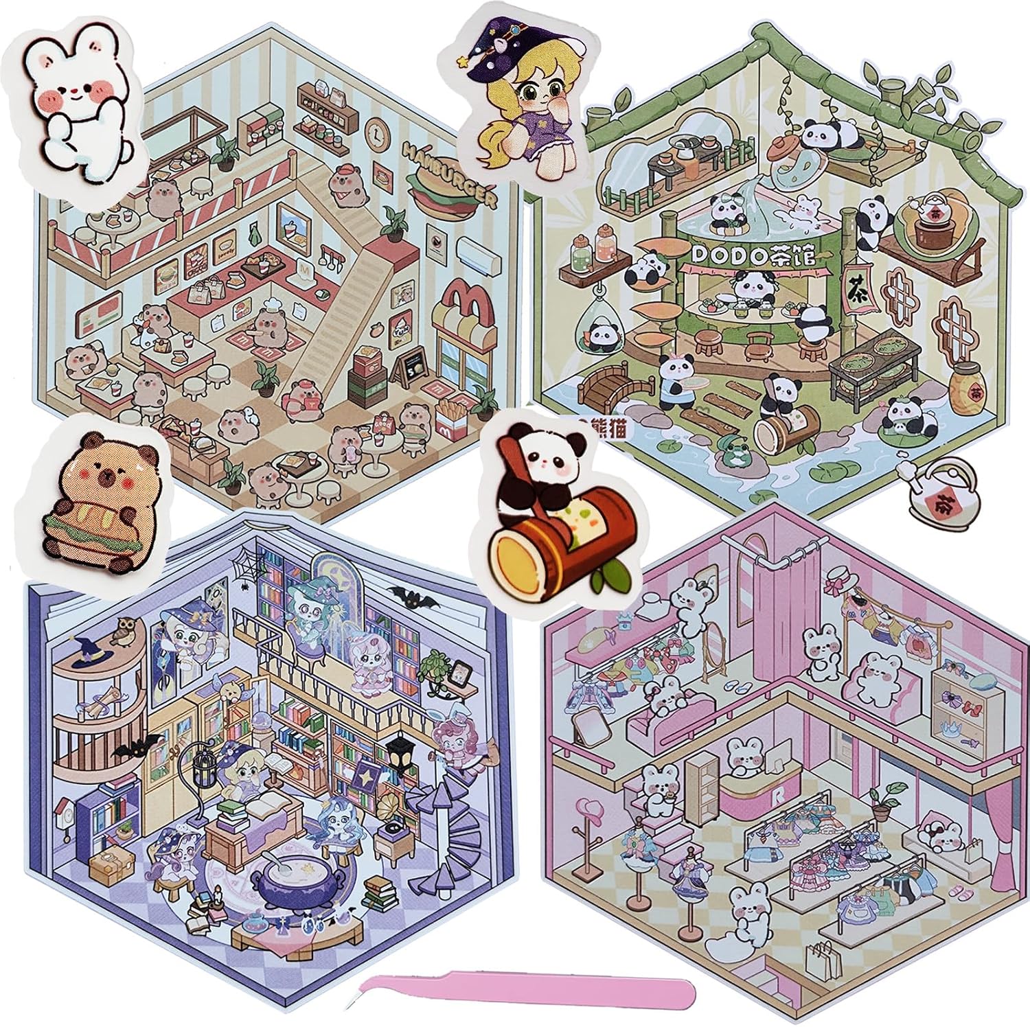 Detalle de DIY 3D Scene Stickers, 4 Sets