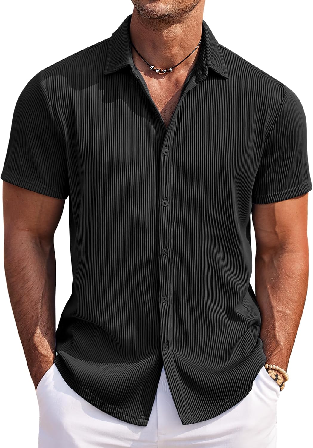 Thumbnail 6 de COOFANDY Camicia maniche corte estiva