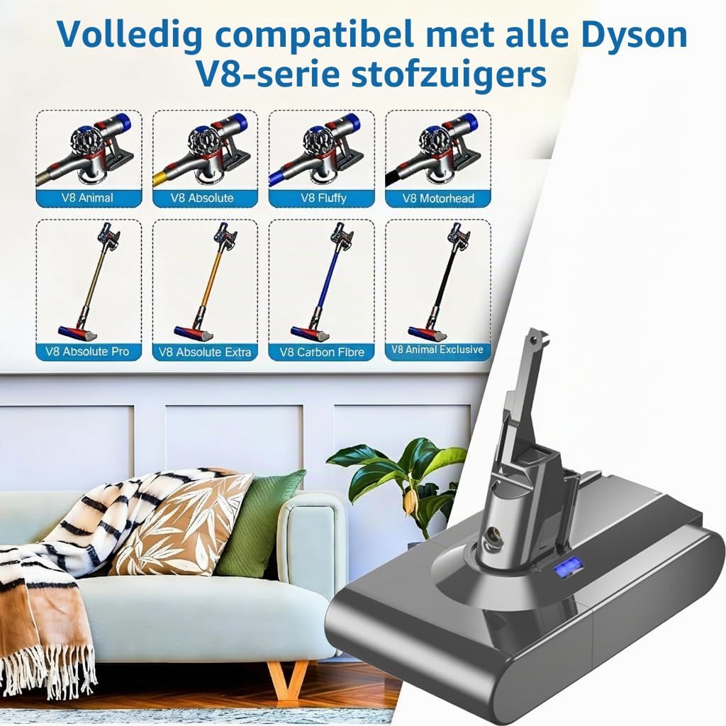 Thumbnail 1 de BATTOOL V8 SV10 vervangende accu voor Dyson V8, Li-ion