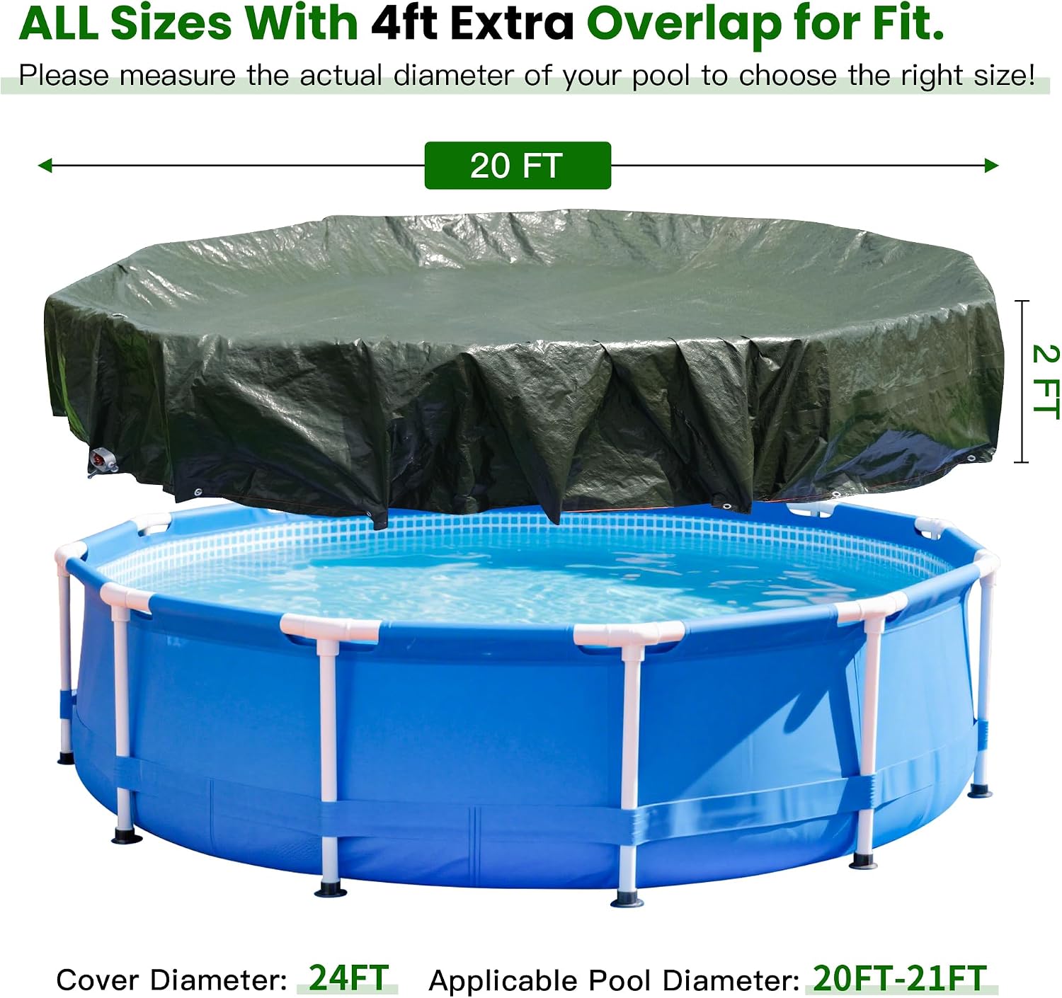 Detalle de COVALL Above-Ground Pool Cover 24 ft