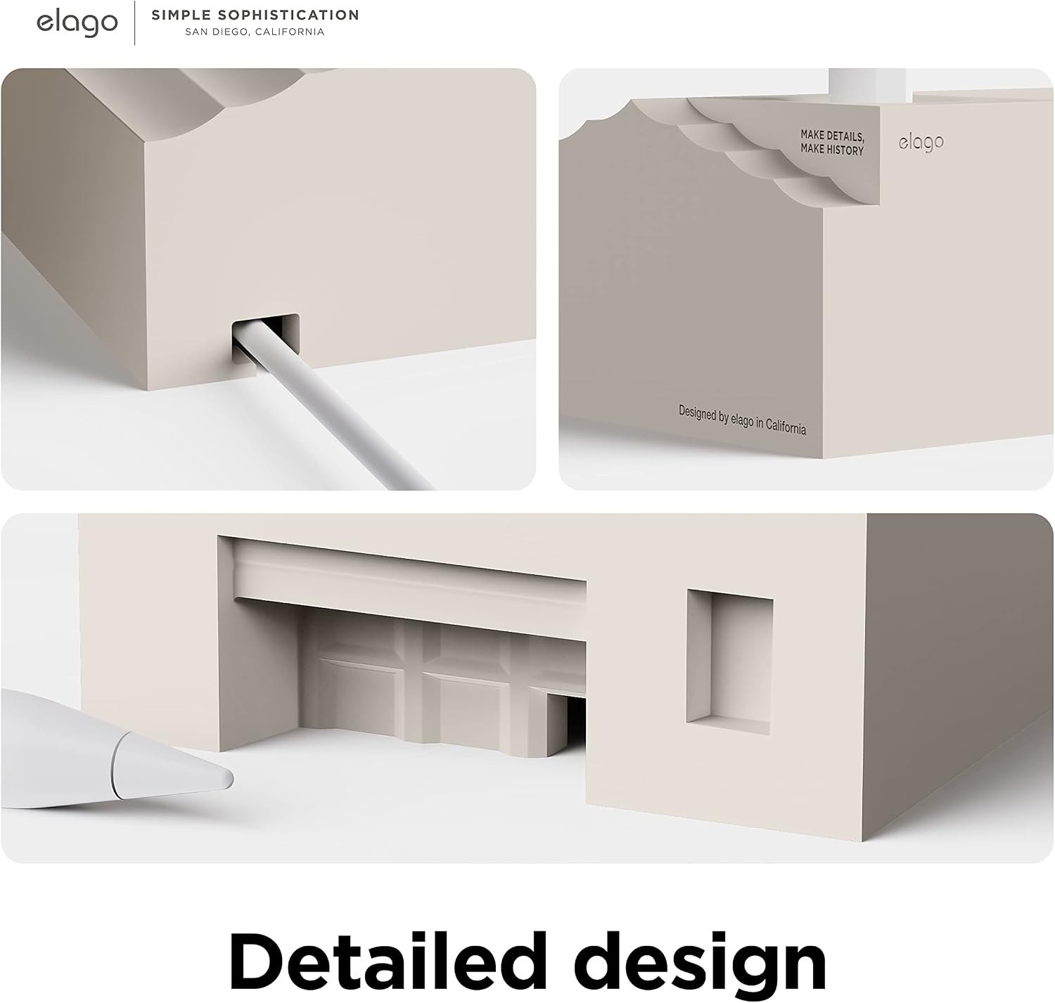 Thumbnail 2 de elago Supporto Matita “Casa” in silicone per Apple Pencil Pro, 2ª/1ª gen e Apple Pencil USB‑C (Pietra)