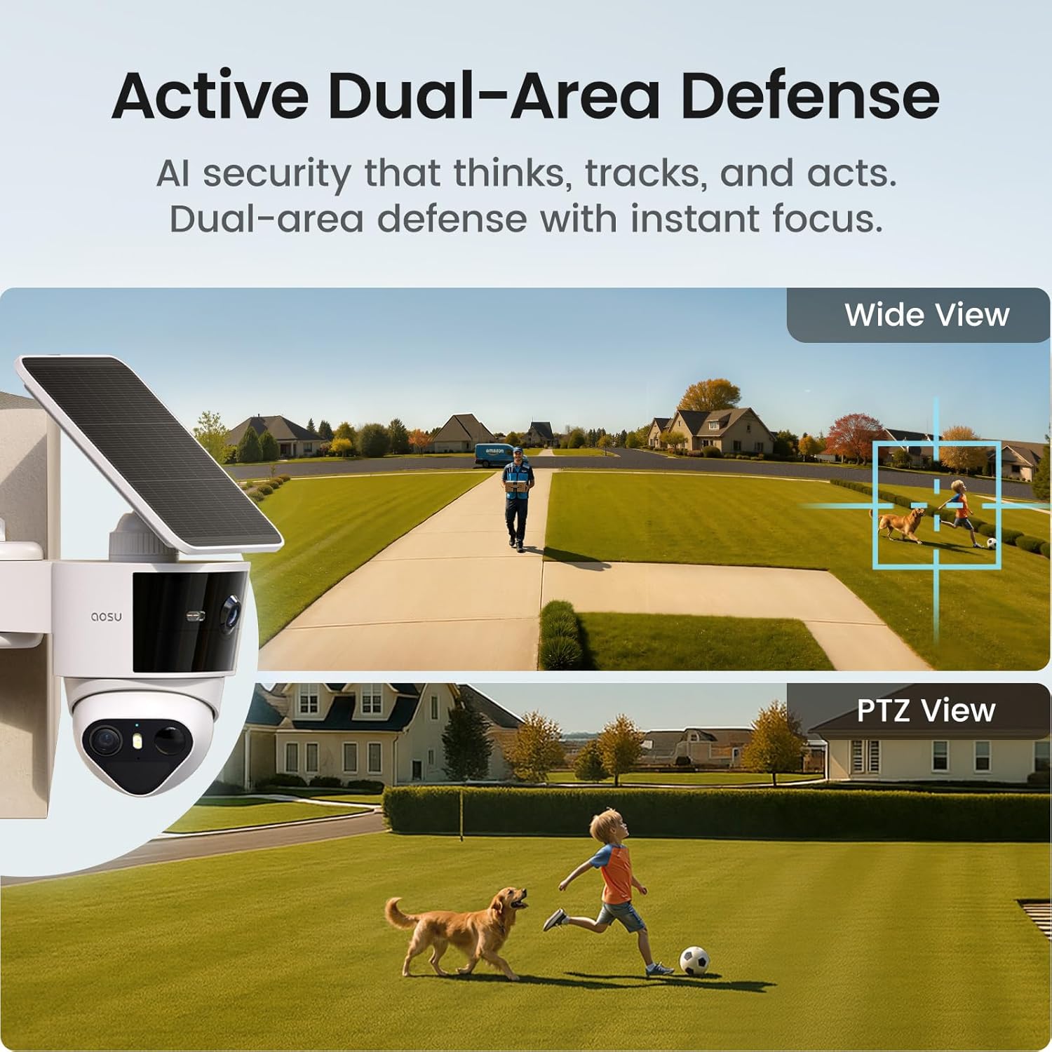 Thumbnail 3 de aosu T2 Pro Security Cameras Wireless Outdoor — Dual Cam with 3K Night Vision, Solar Power, Local Storage