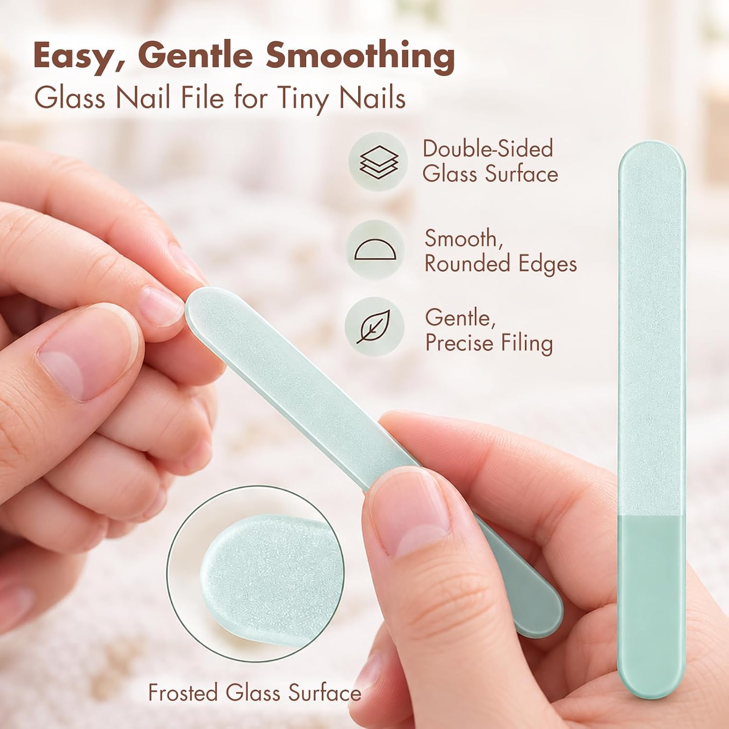Detalle 2 de YIVEKO YI-19-3-3 Baby Nail Kit with Four Grooming Tools and Green Owl Case