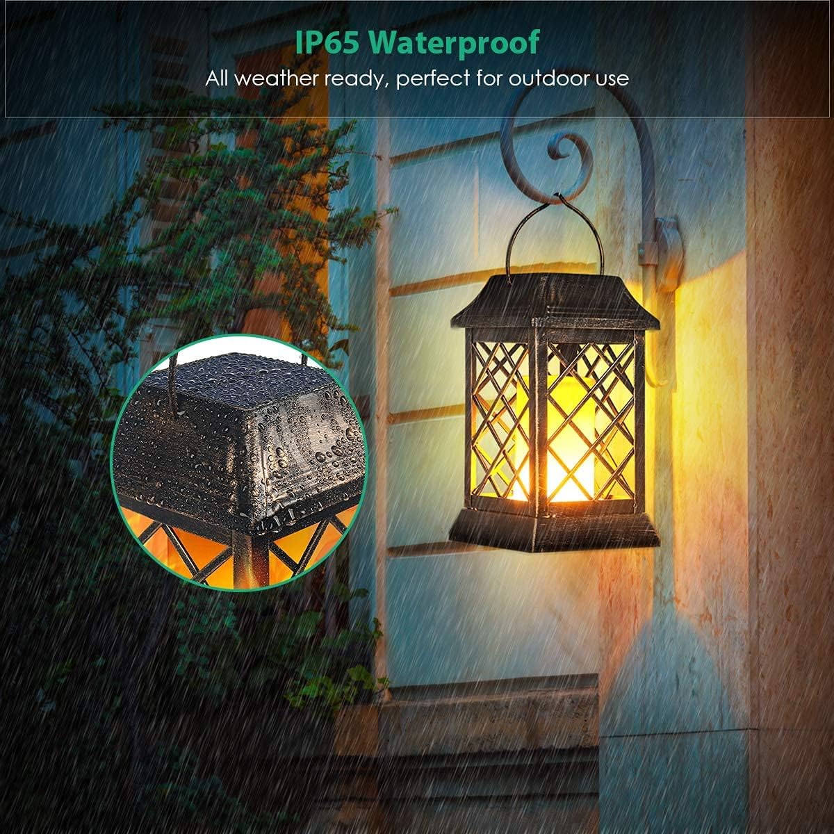 Thumbnail 2 de Solarbaby Solar Garten Lichter – Outdoor Laterne aus Metall mit Flammeneffekt (2er Set, Bronze)