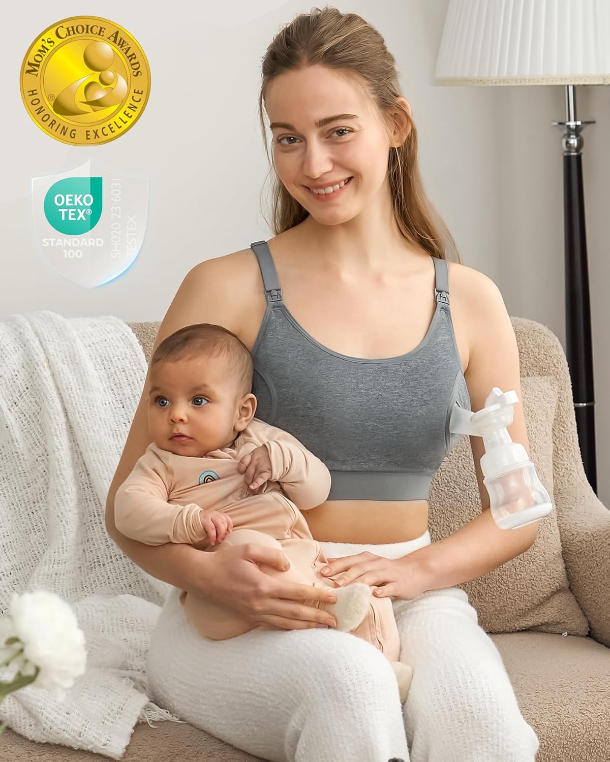 Thumbnail 4 de momcozy Hands Free Pumping Bra (Adjustable, Nursing & Pumping in One)