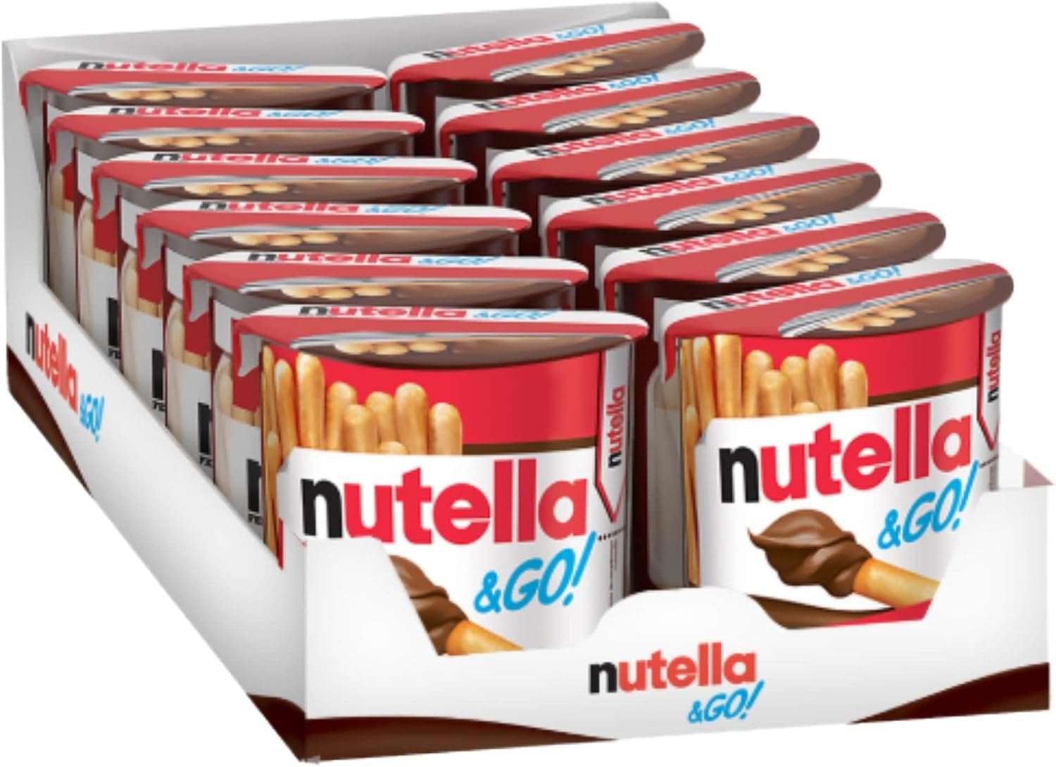 Detalle de Nutella & Go Snack Monoporzione con Croccanti Grissini e Nutella – 12 Confezioni da 48 g