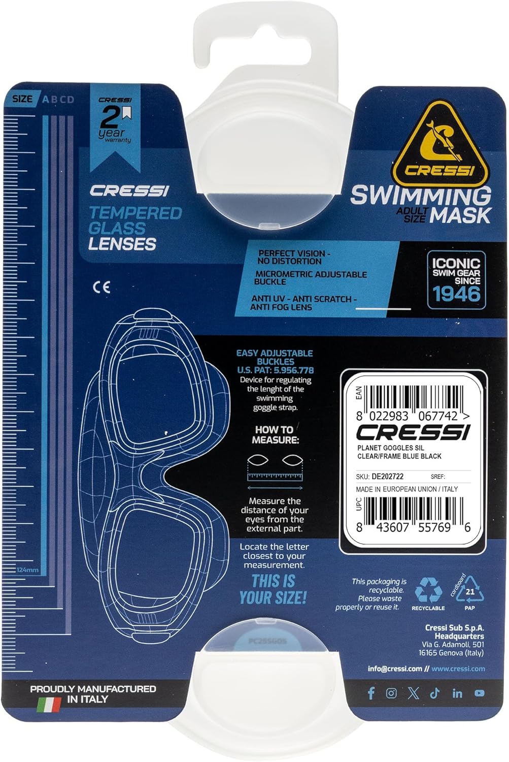 Thumbnail 6 de Cressi Planet Goggles: Occhialini Premium per Nuoto – comfortevoli, periferici e versatili