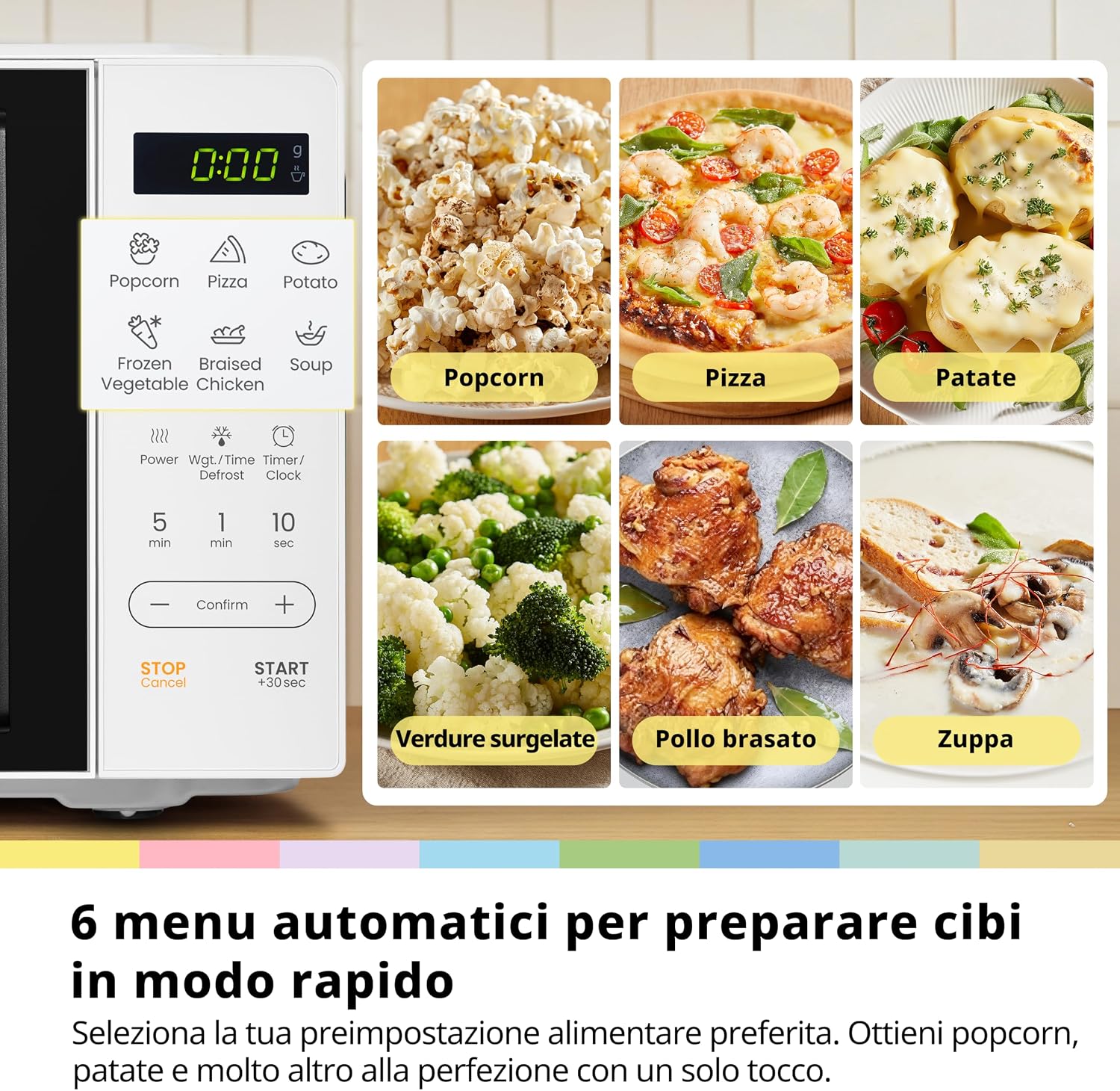 Thumbnail 4 de COMFEE' Forno a Microonde Digitale 20L 700W: 11 livelli, 6 menu automatici e memoria, design compatto