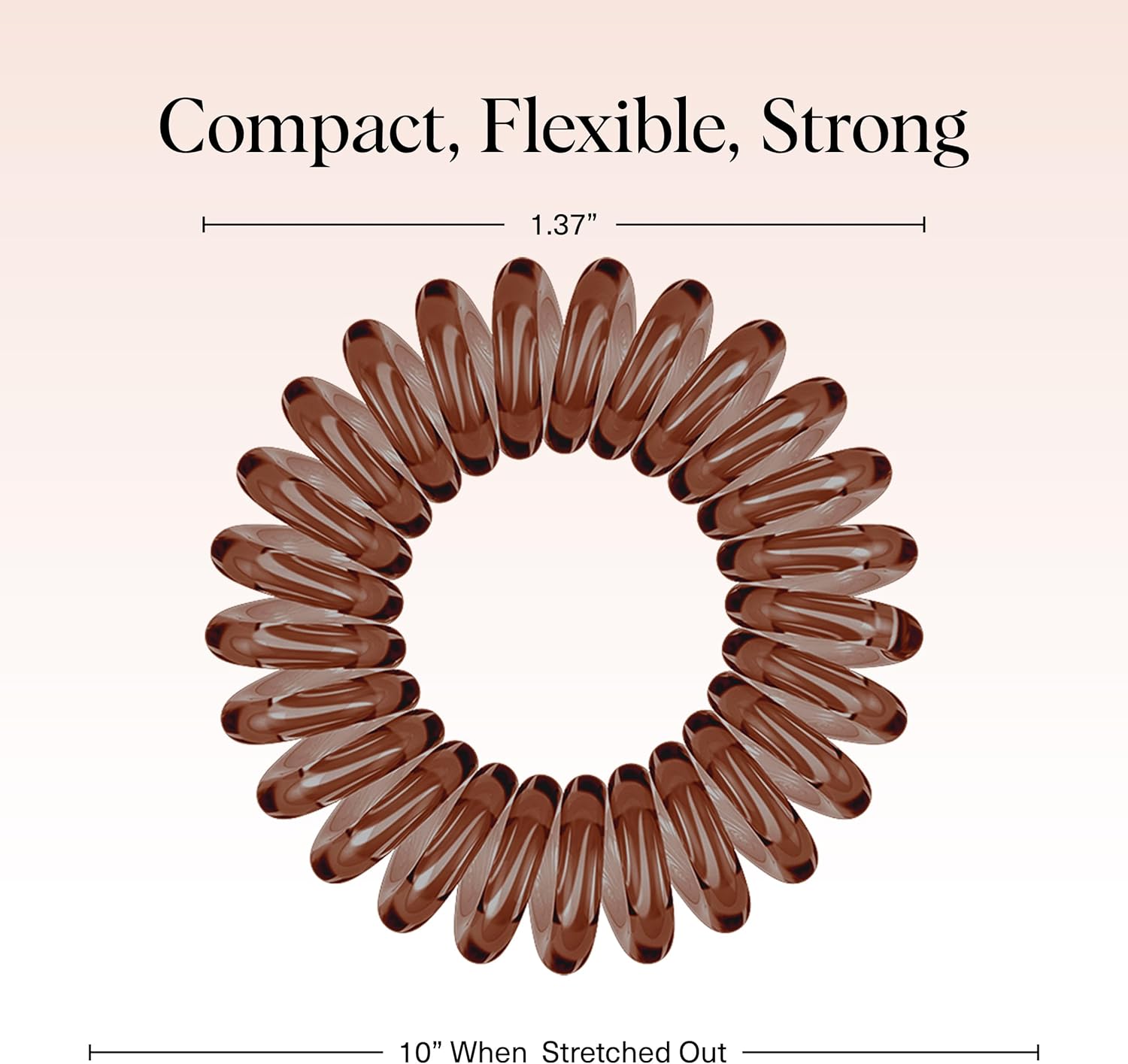 Thumbnail 4 de Kitsch lot de 8 élastiques à cheveux en spirale (imperméables, sans dommages) – marron