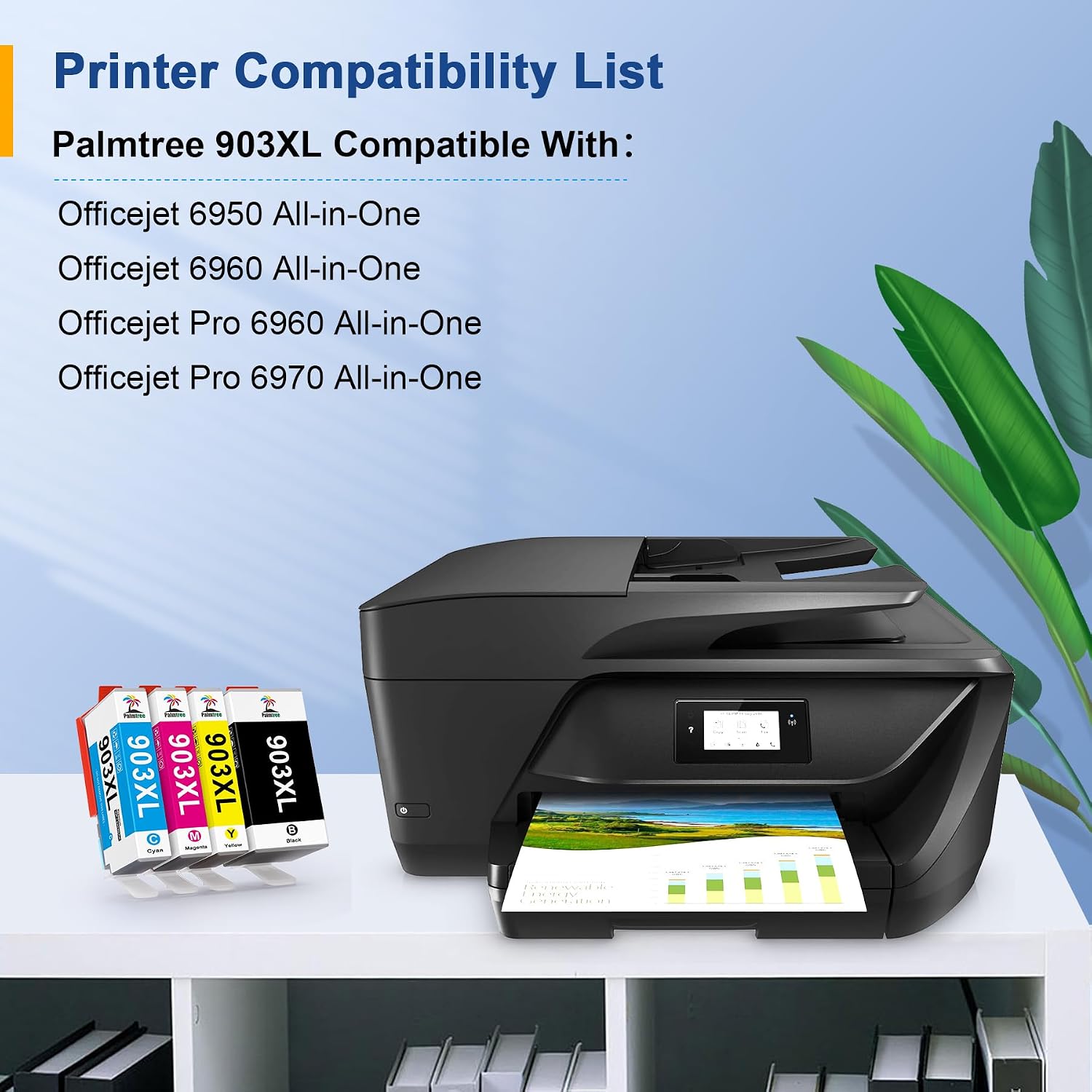 Detalle de Palmtree 903XL Multipack – Kompatible HP 903 XL Patronen (4er-Pack) für HP Officejet 6950/6970/6960