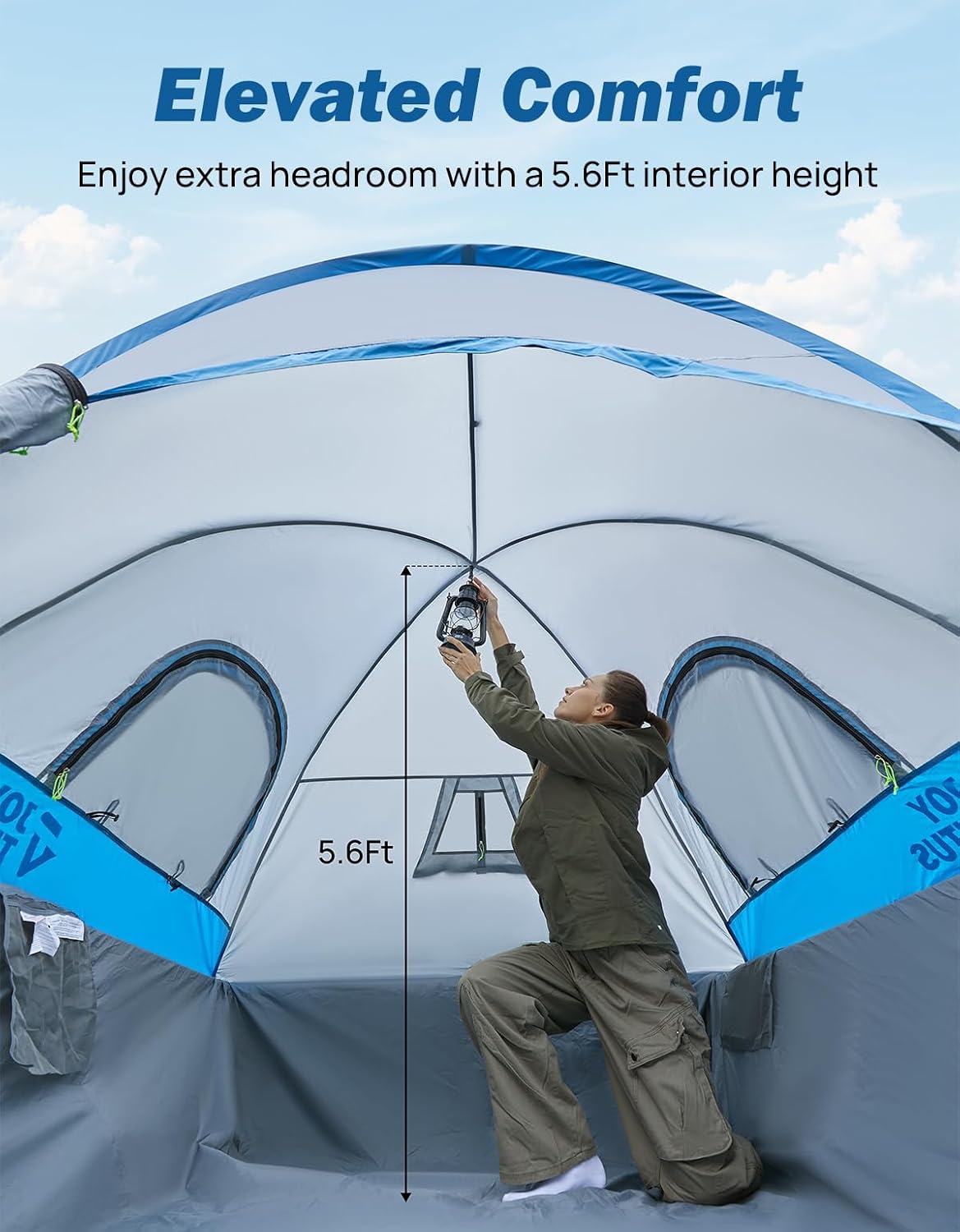 Thumbnail 3 de JOYTUTUS Truck Tent for 5.0–5.2 ft Beds with Rainfly and Aluminum Poles