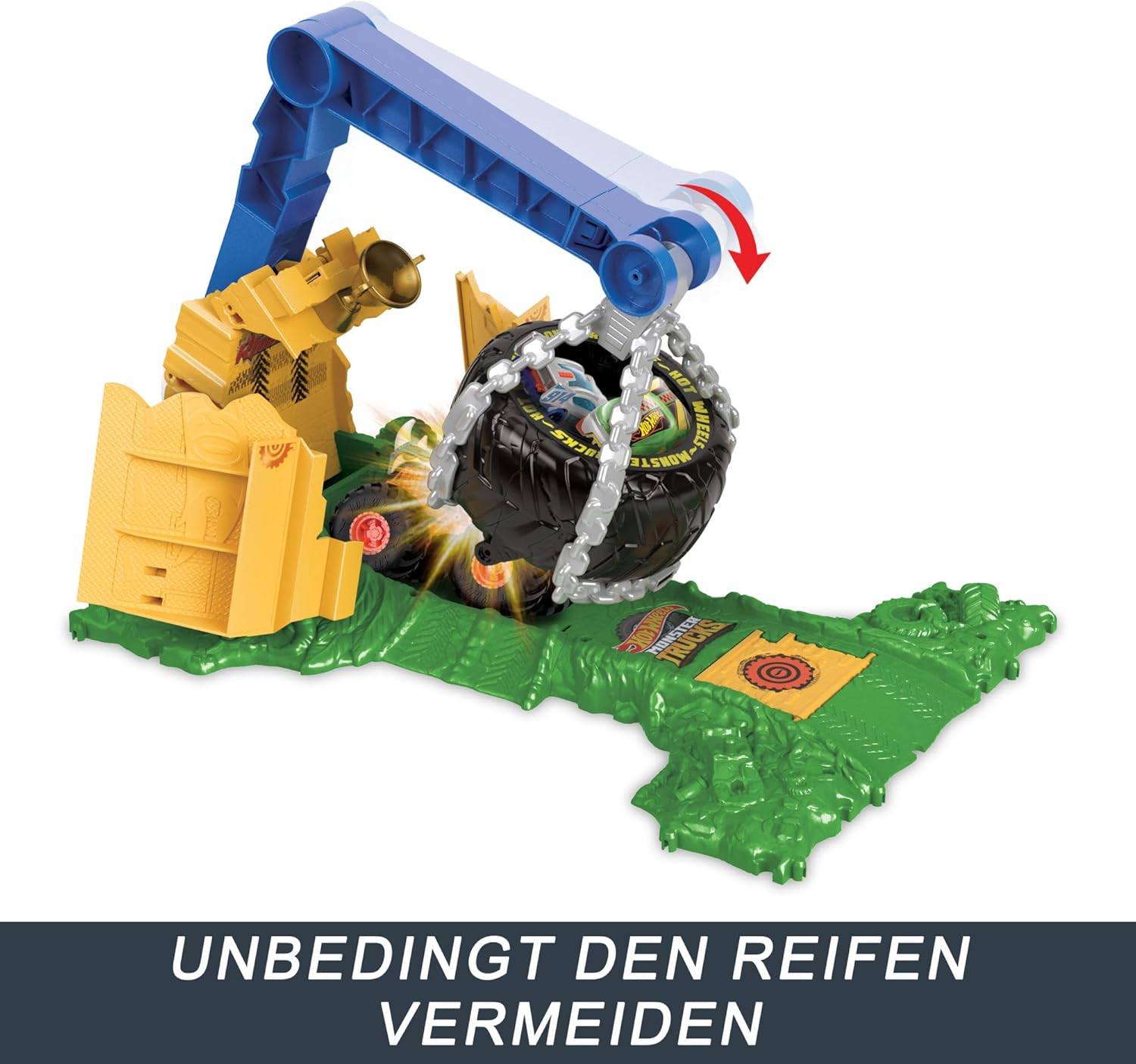 Thumbnail 3 de Hot Wheels Monster Trucks Rhinomite Angriffs-Challenge Spielset (HTP18) – Arena-Smasher mit 1:64 Rhinomite-Truck