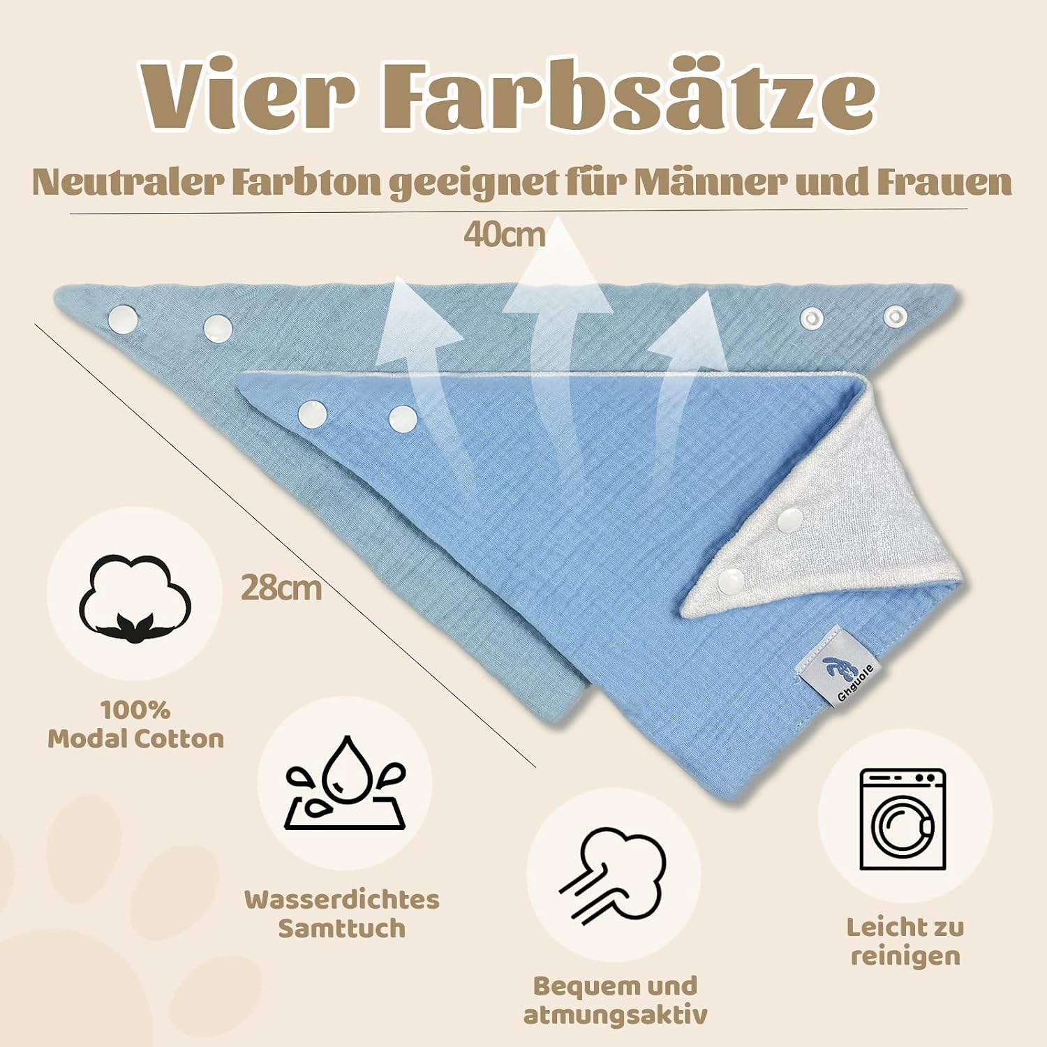 Detalle 2 de Ghguole Lätzchen 12er Pack für Babys