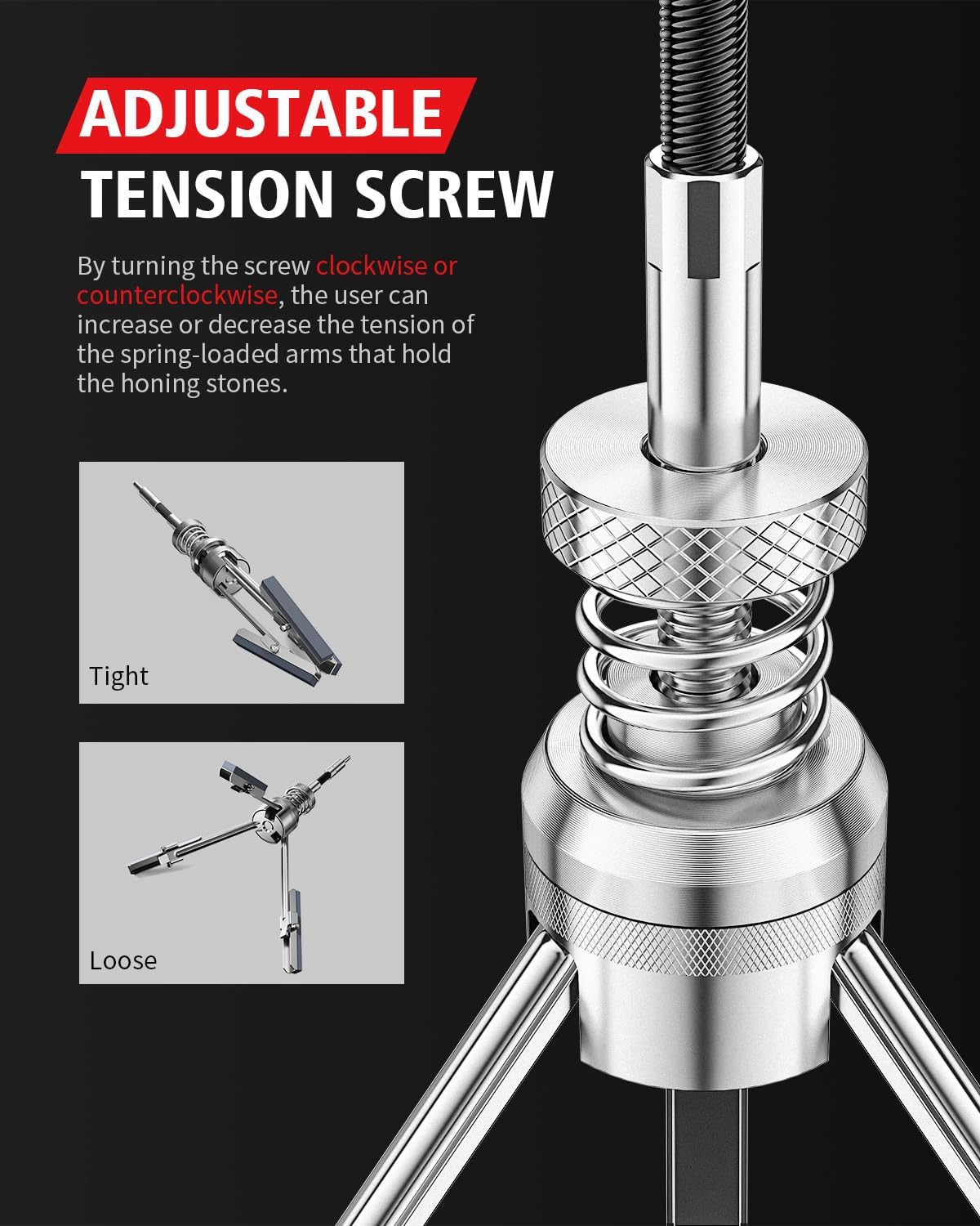 Detalle de Kolvoii Engine Cylinder Hone Tool Set, Adjustable 3/4"–7" Range