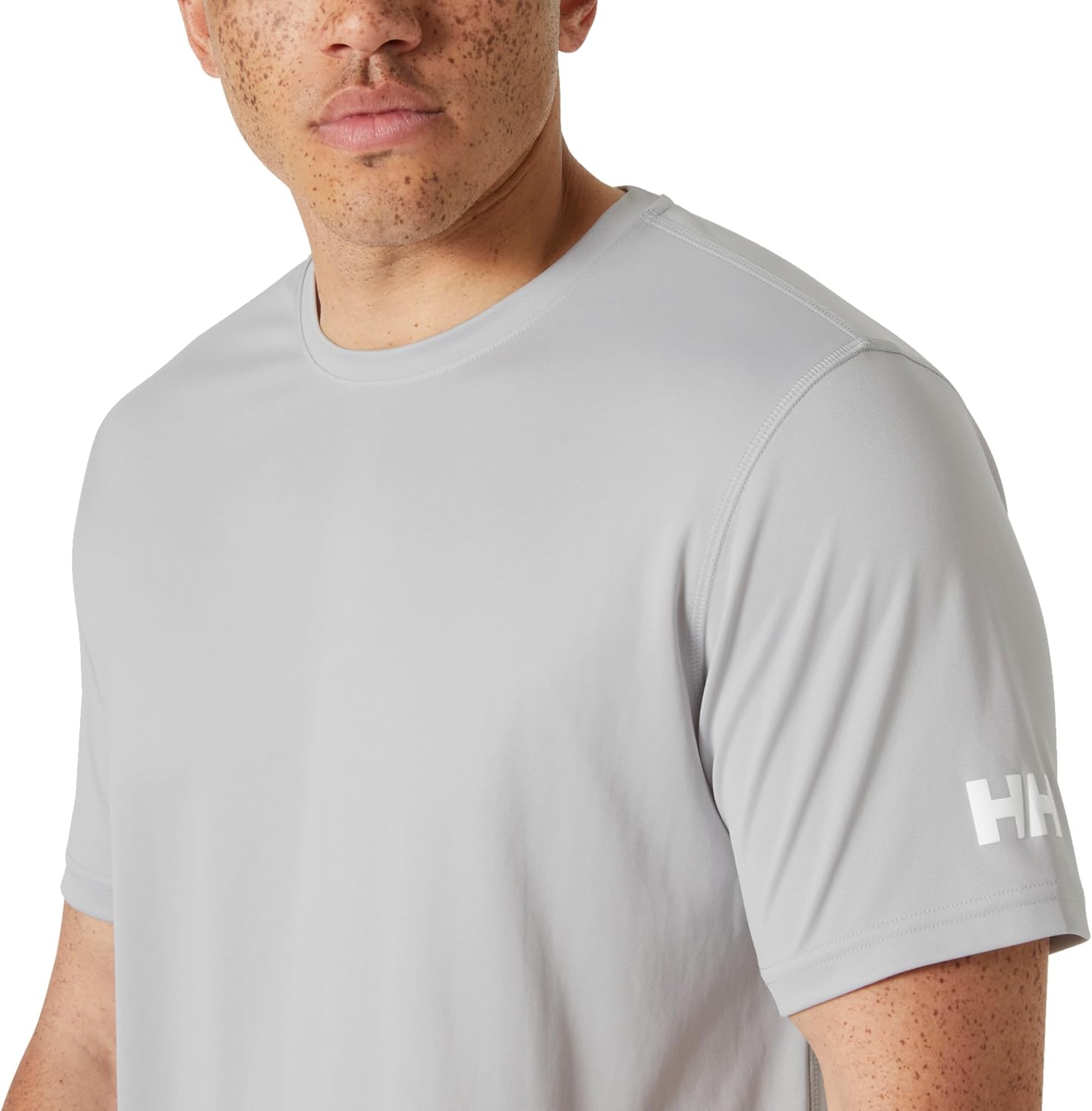 Detalle de Helly Hansen HH Tech T-Shirt 2.0 Uomo: T-shirt tecnica leggera con UPF50+ e fibre riciclate