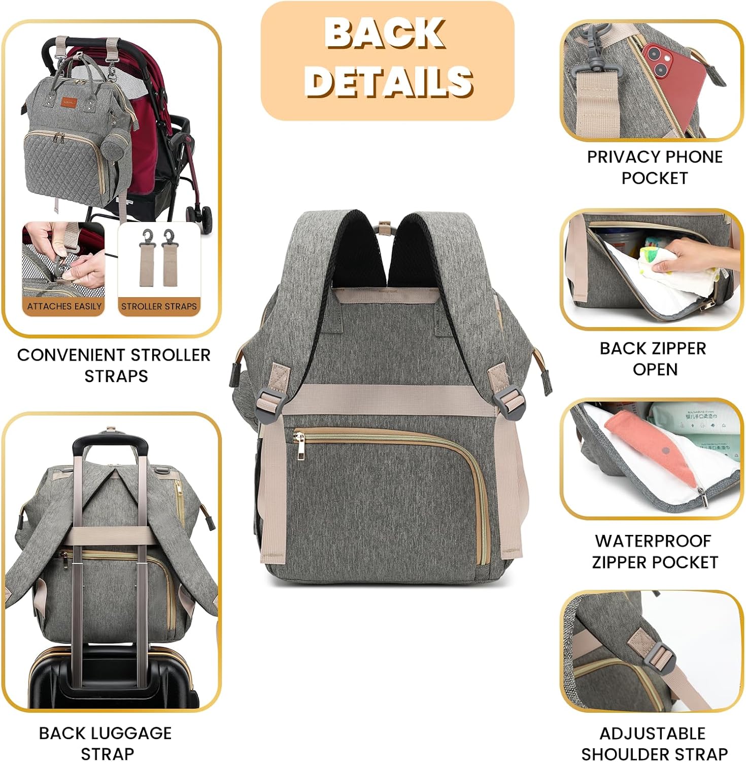Thumbnail 3 de ROSEGIN Baby Changing Bag Backpack 35L