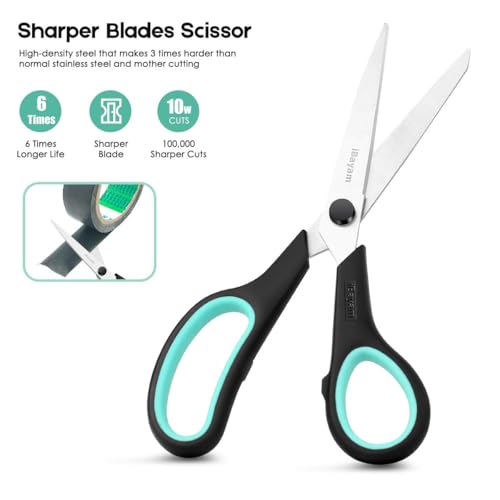 Detalle de iBayam 8.5" Heavy Duty Scissors: All-Purpose Darling for Office, School, Crafts, and Sewing
