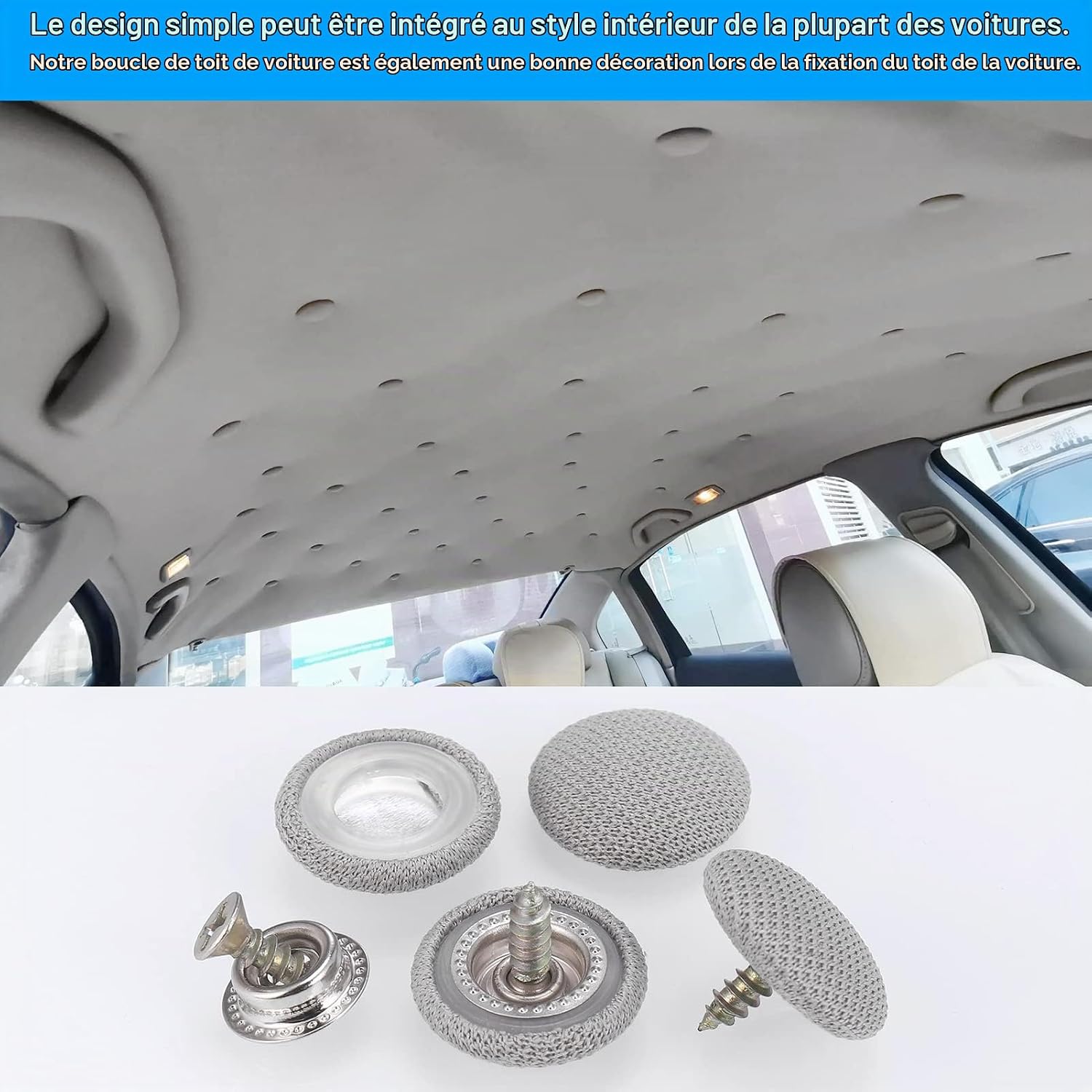 Thumbnail 6 de Zocipro set voor autohemelbekleding met 65 zwarte bevestigingsknoppen
