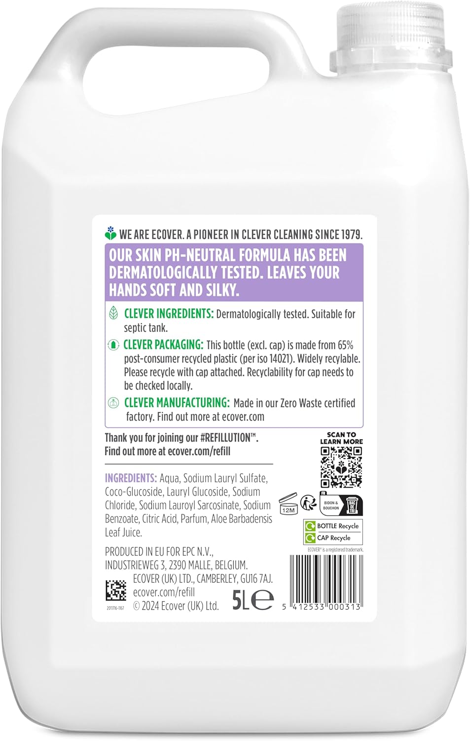 Detalle 2 de Ecover Savon liquide mains 5 L