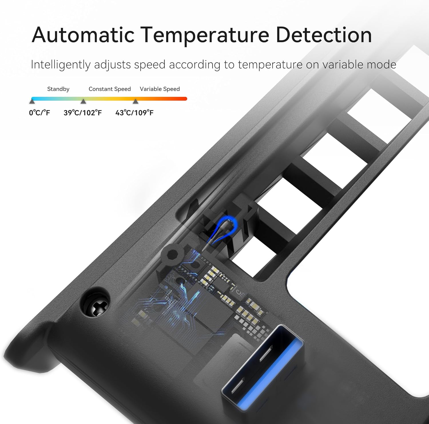 Thumbnail 4 de KIWIHOME Slim Fan for PS5 Slim with Auto Speed and LED – Quieter Cooling Accessory (USB 3.0)