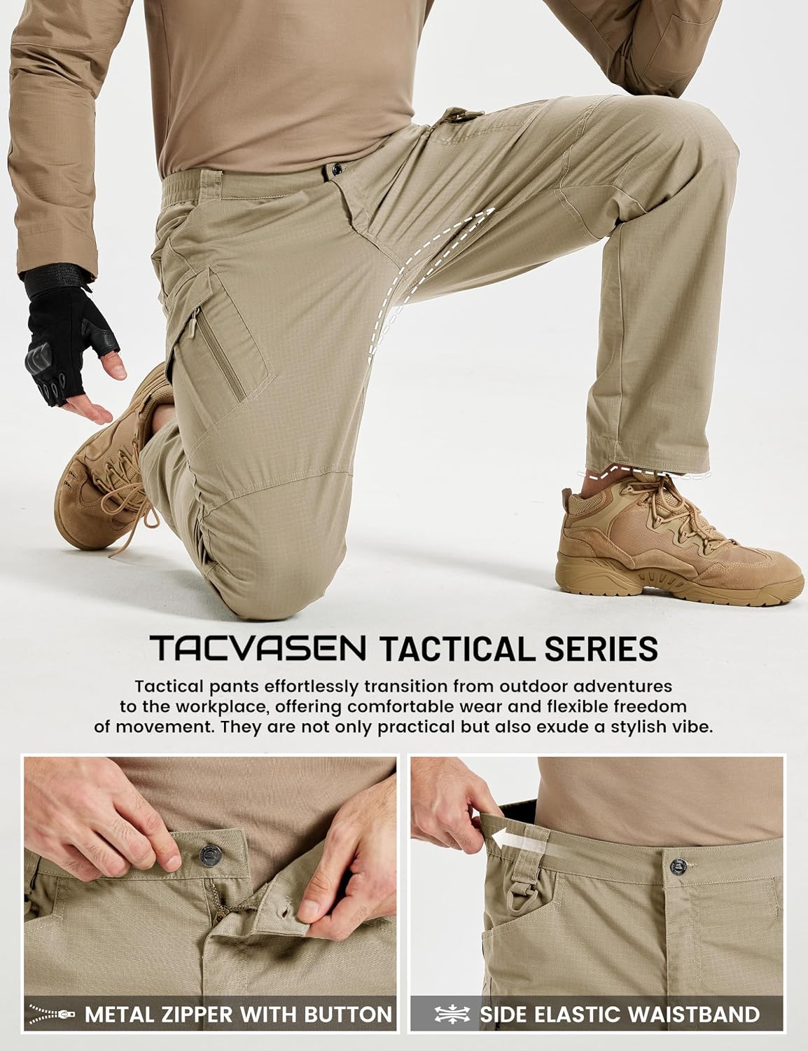 Thumbnail 4 de TACVASEN Tactical Cargo Pants for Men, 9 Pockets