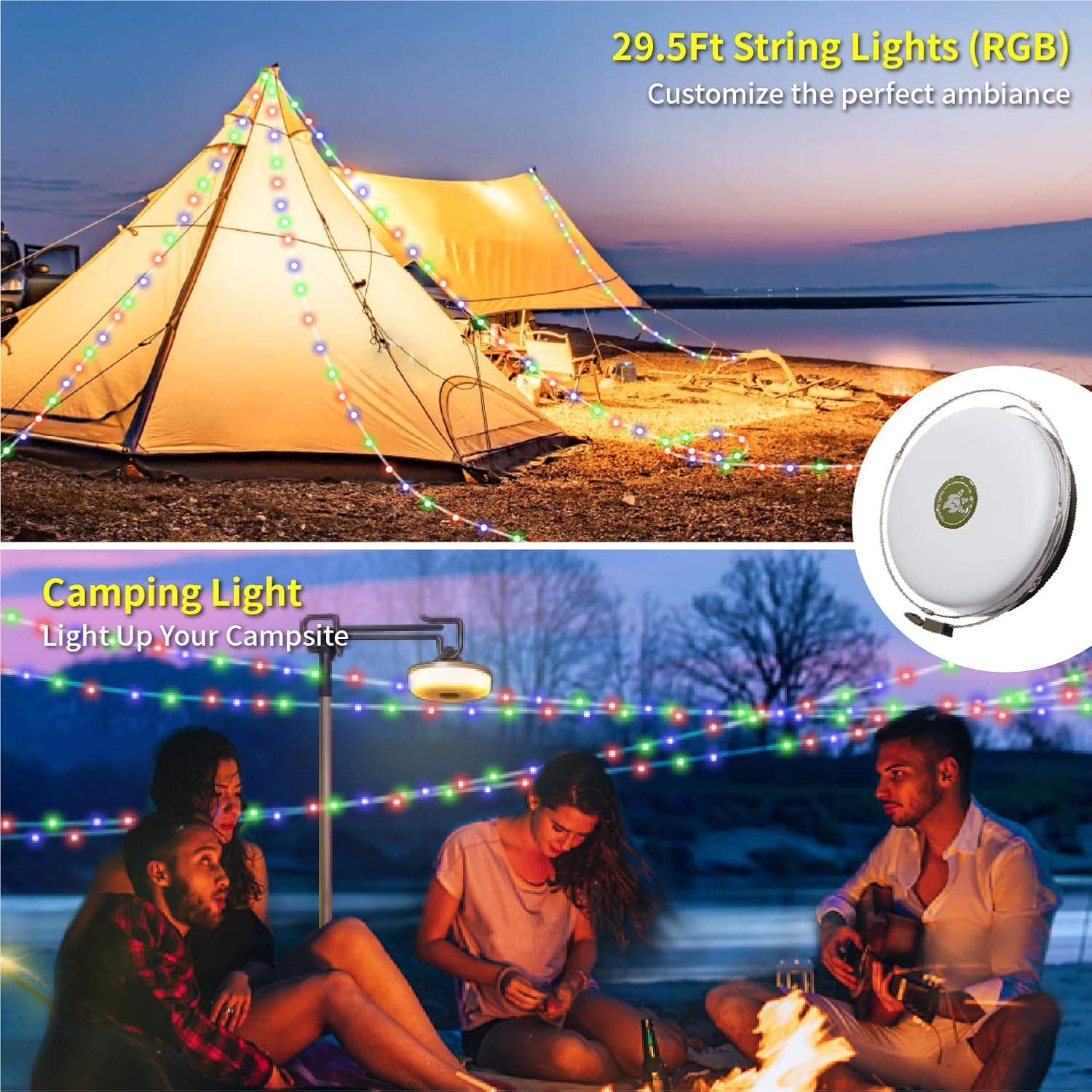 Thumbnail 1 de HAMLITE Camping string lights 32.8ft USB