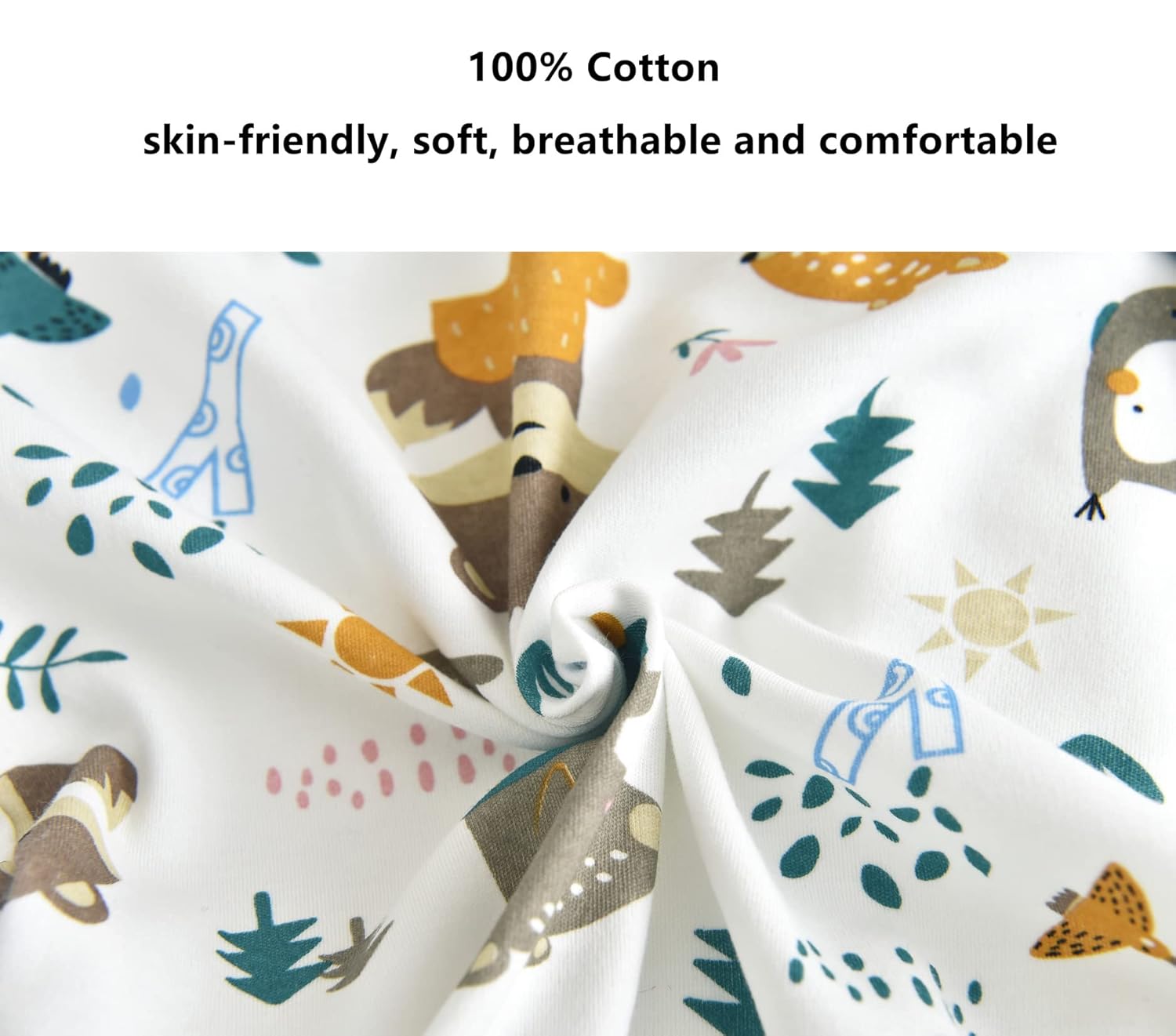 Thumbnail 5 de Chilsuessy Baby Ganzejahres-Schlafsack mit abnehmbaren Ärmeln und Beinen, 1,5 Tog, 100% Baumwolle (Dschungel Tiere), 90–100 cm