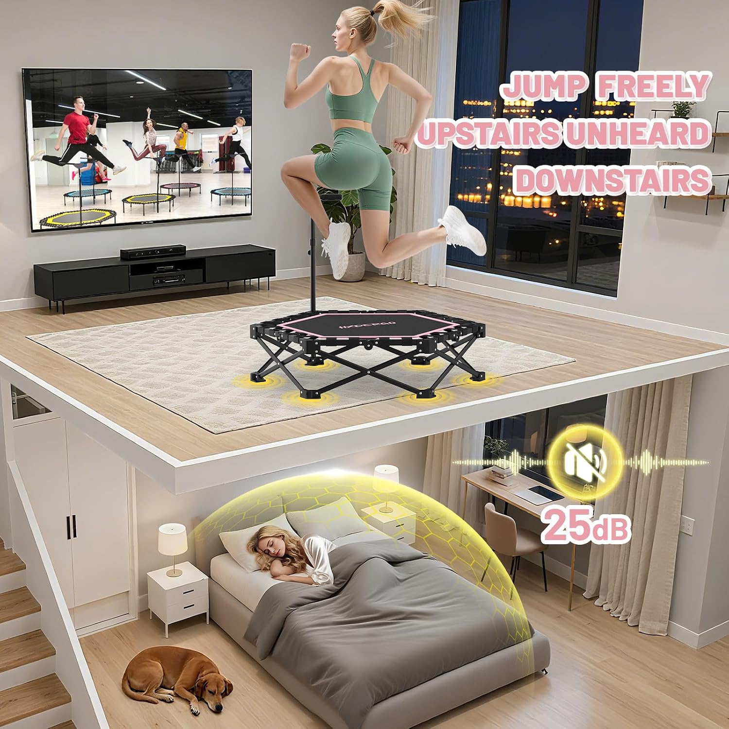 Thumbnail 3 de HXD-ERGO 42" Foldable Mini Trampoline 460 lbs