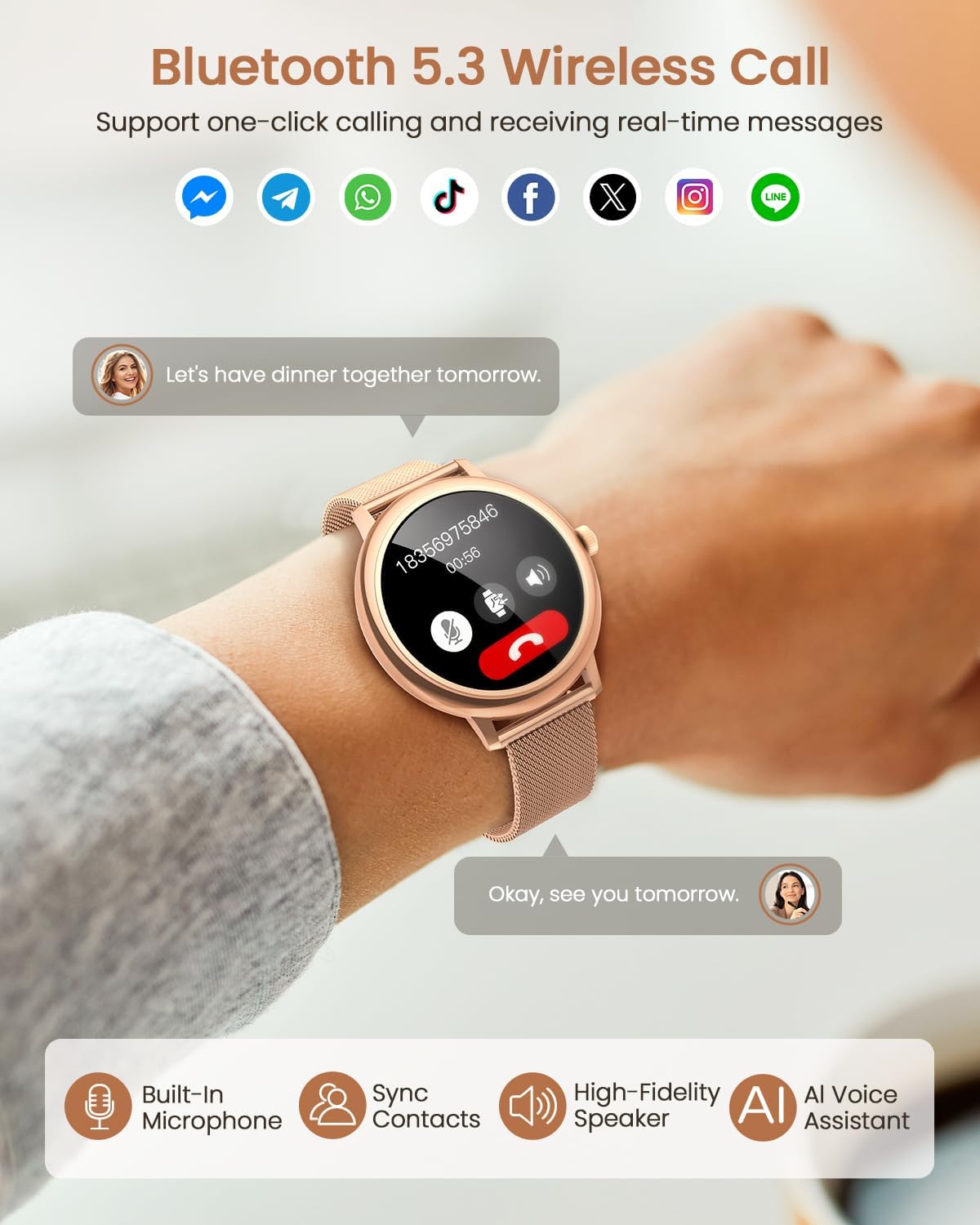 Detalle 2 de RUXINGX Reloj Inteligente Mujer 1,19" AMOLED