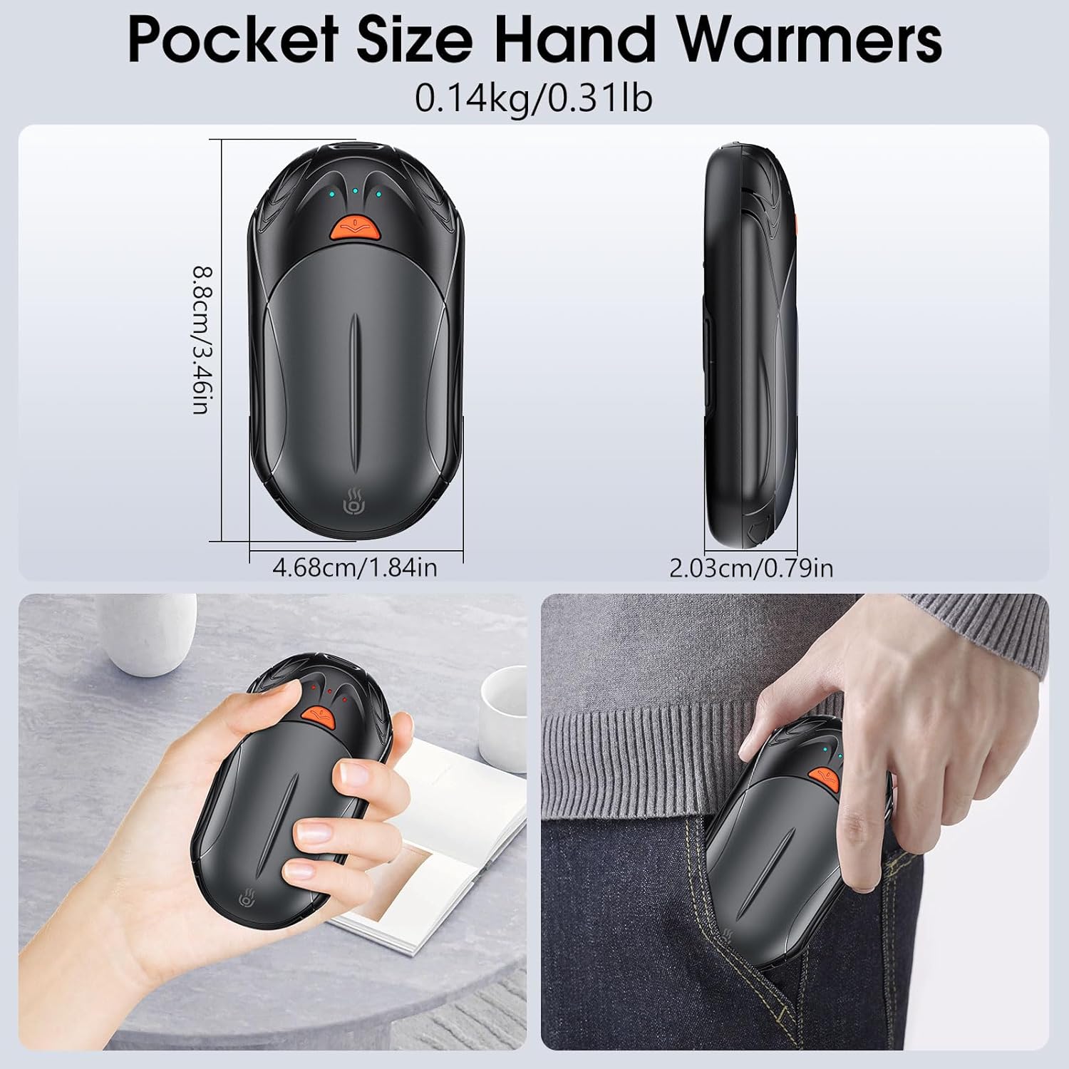 Detalle de OUTJUT 2-Pack Rechargeable Hand Warmers 6000mAh