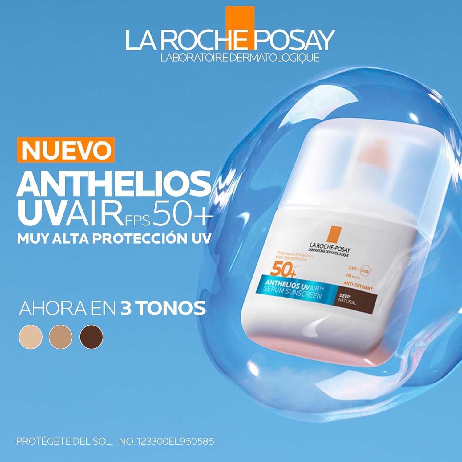 Detalle de La Roche-Posay Anthelios UVAIR Serum Sunscreen SPF50+ Deep Tint (50ml)