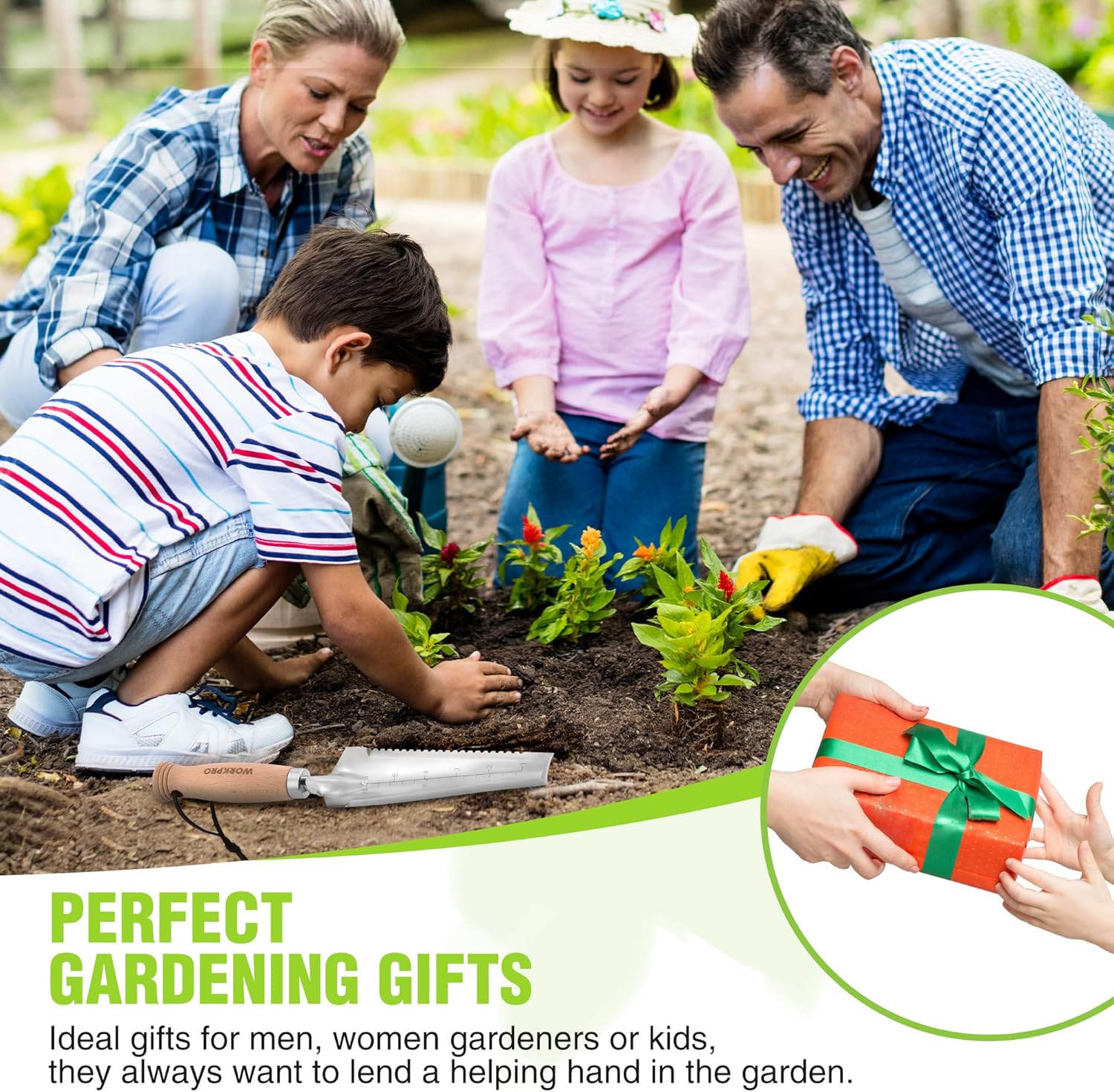 Thumbnail 6 de WORKPRO paletta lunga e stretta per giardinaggio con scala di profondità e bordi seghettati