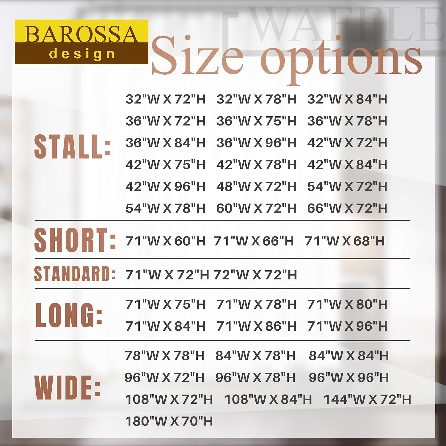 Thumbnail 6 de Barossa Design 1 Waffle-Weave Shower Curtain, White Polyester, 71 x 72 Inches