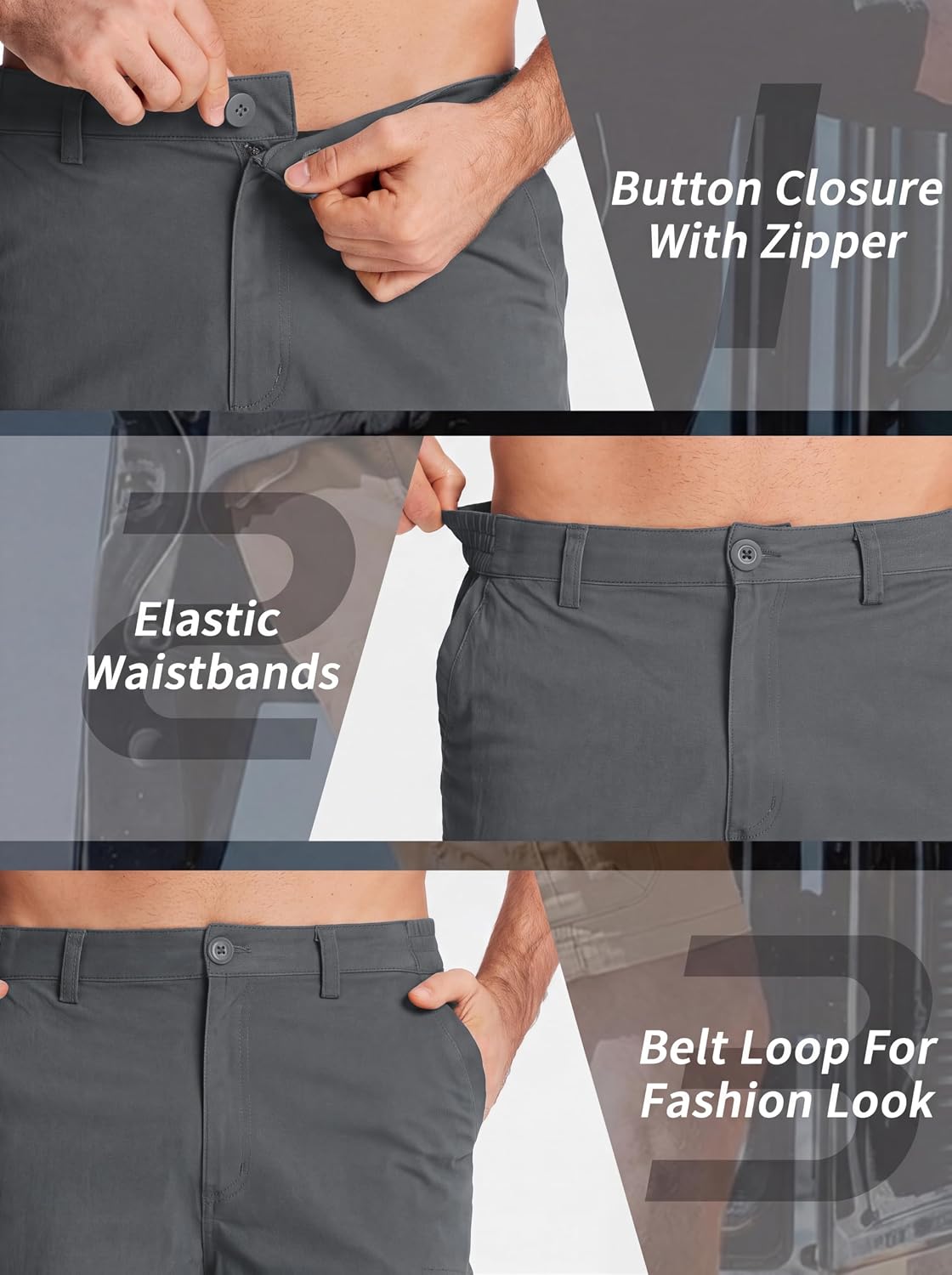Thumbnail 4 de TACVASEN Men's Cargo Shorts with Elasticated Waist & 7 Pockets