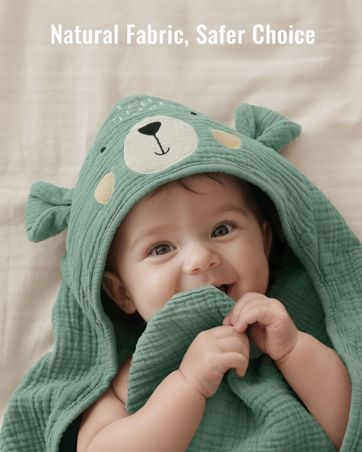 Thumbnail 4 de Blissful Diary Muslin Baby Hooded Towel 2 Pack – Soft, Absorbent & Unisex