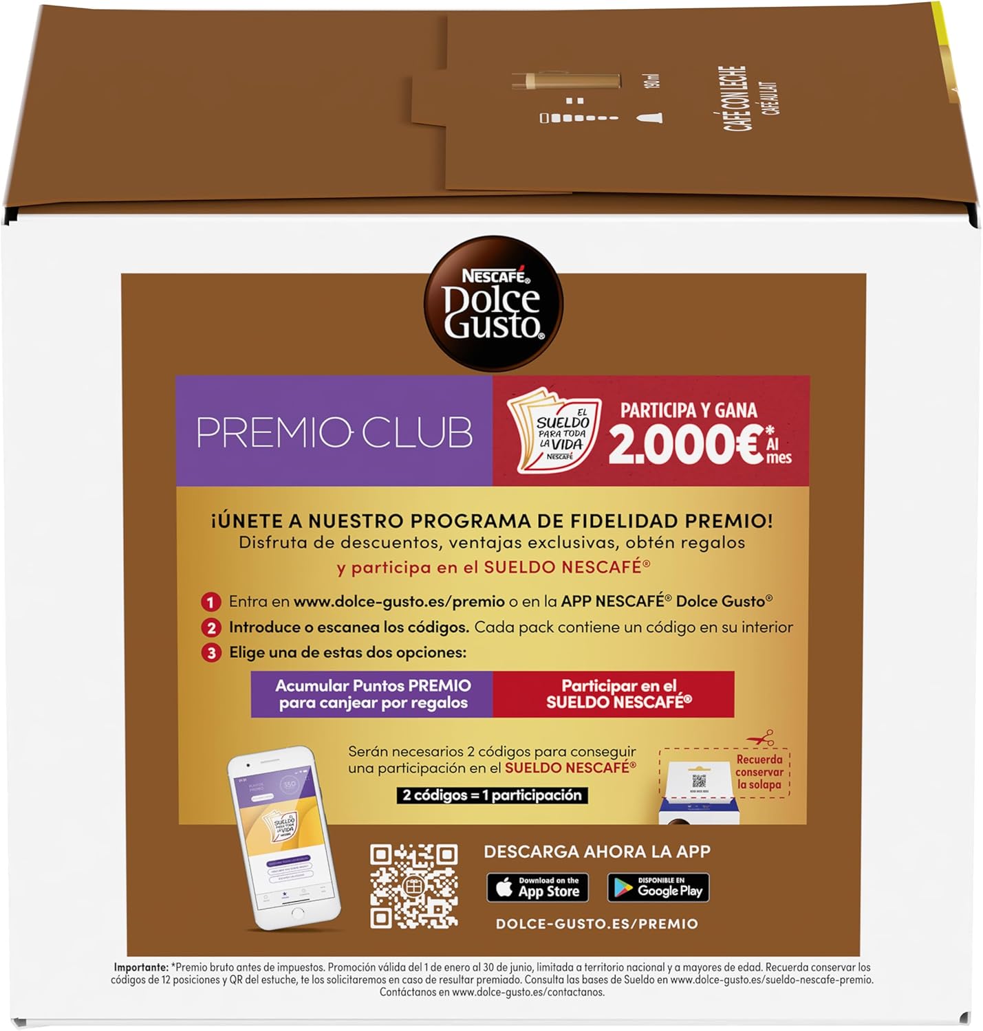 Detalle de NESCAFÉ Dolce Gusto Café con Leche ☕ 90 Cápsulas Originales