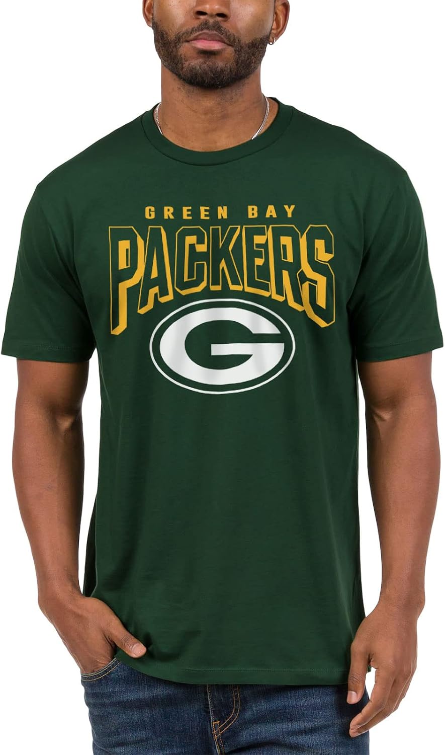 Detalle de Junk Food Clothing x NFL Bold Logo Short Sleeve Fan Shirt (Green Bay Packers) for Men & Women