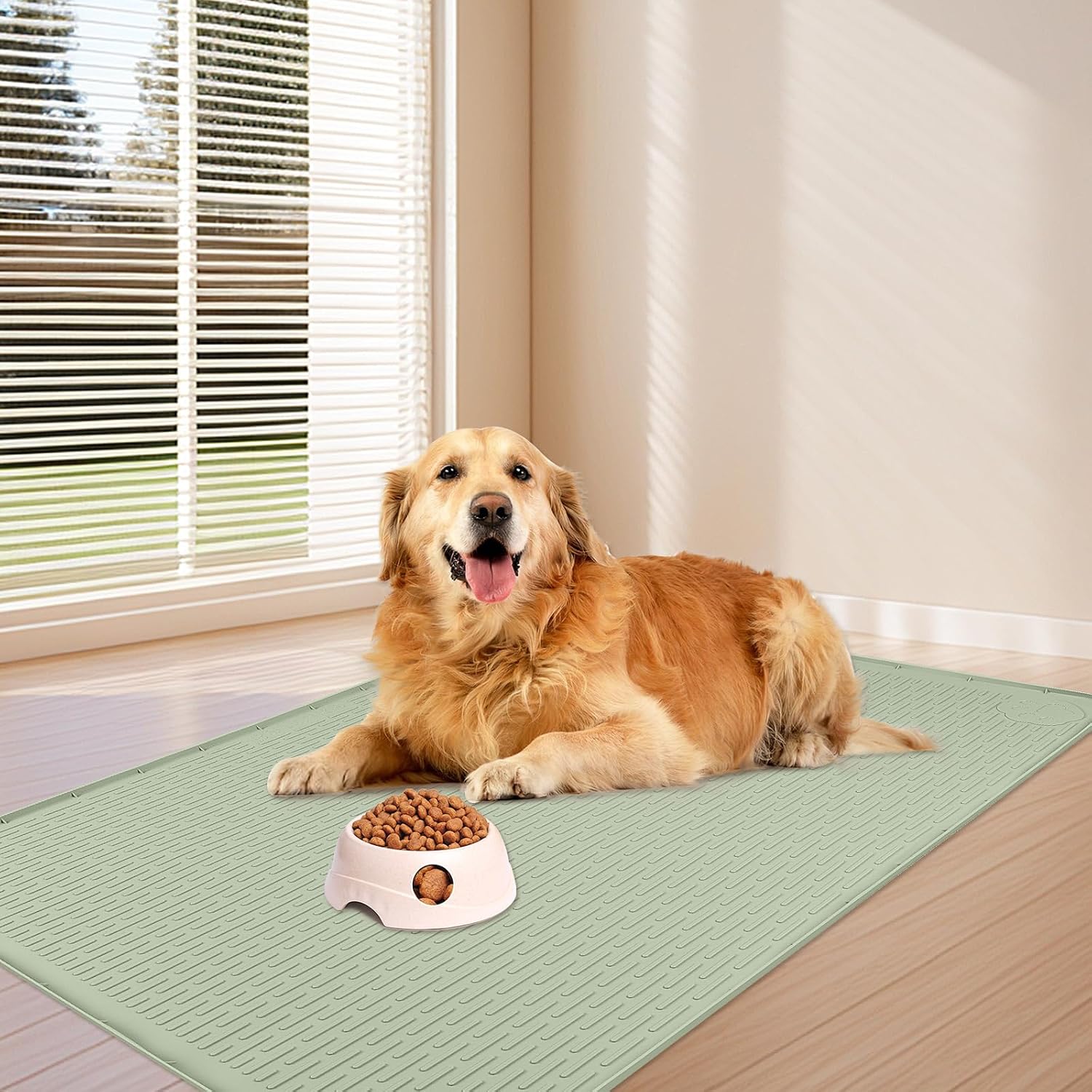 Thumbnail 5 de Bartuke Dog Bowl Mat 40x28in Large Silicone Feeding Mat with Raised Edge