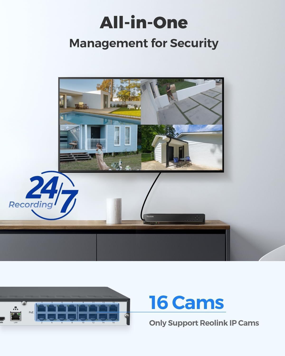 Detalle 2 de Reolink RLN16-410 16‑Channel 4TB NVR for CCTV
