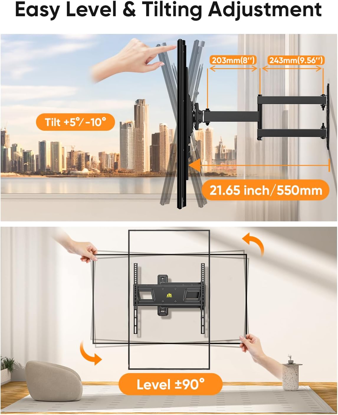 Thumbnail 5 de FORGING MOUNT TV Wall Bracket for 26–65 Inch TVs with 550mm Extension and Full Motion