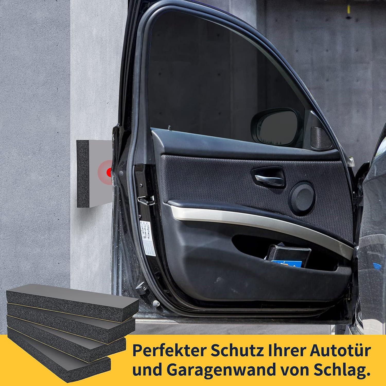 Detalle 2 de Garagen Wandschutz 4er Set Selbstklebend 30x10x3 cm