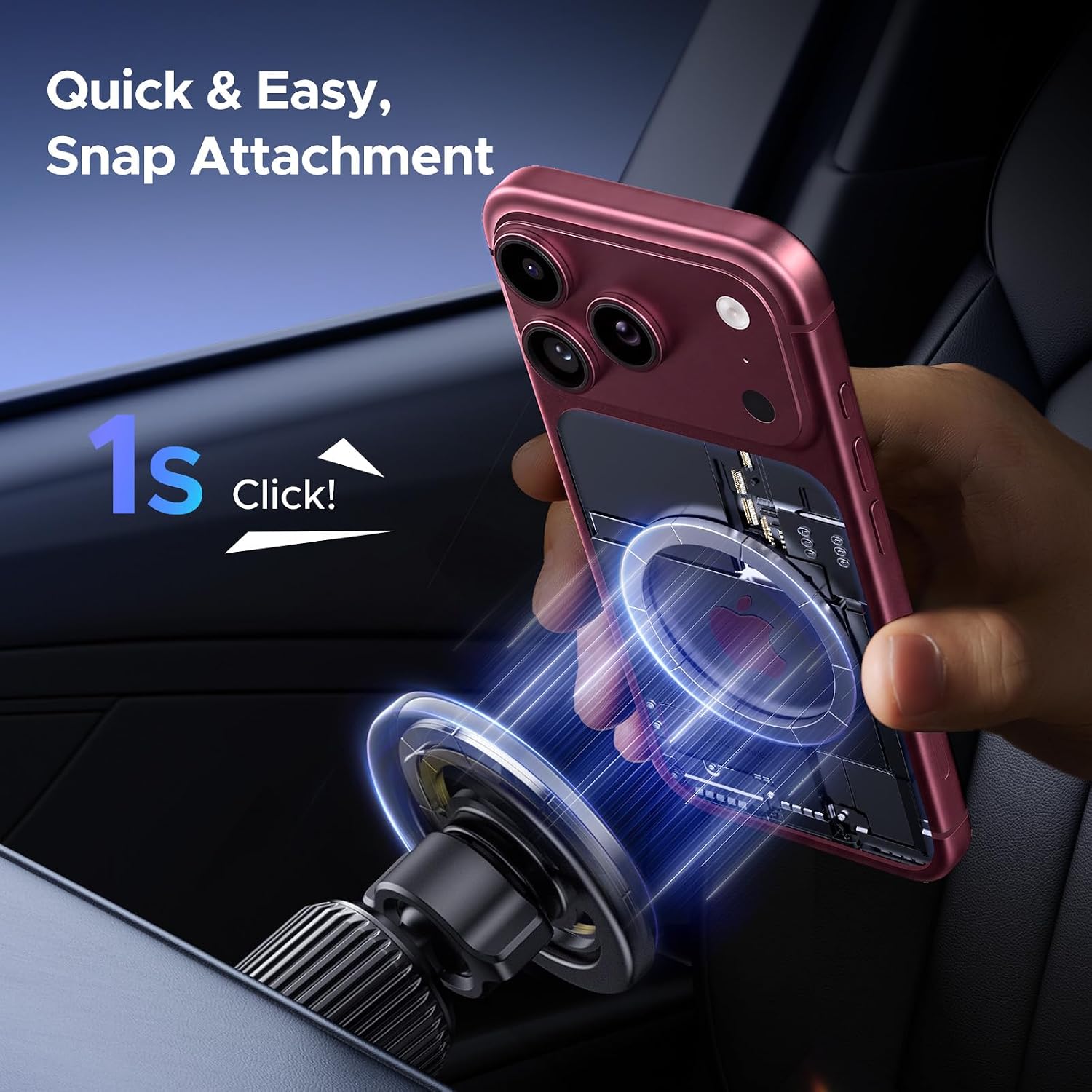 Detalle 2 de UGREEN Car Phone Mount MagSafe Compatible with iPhone 17