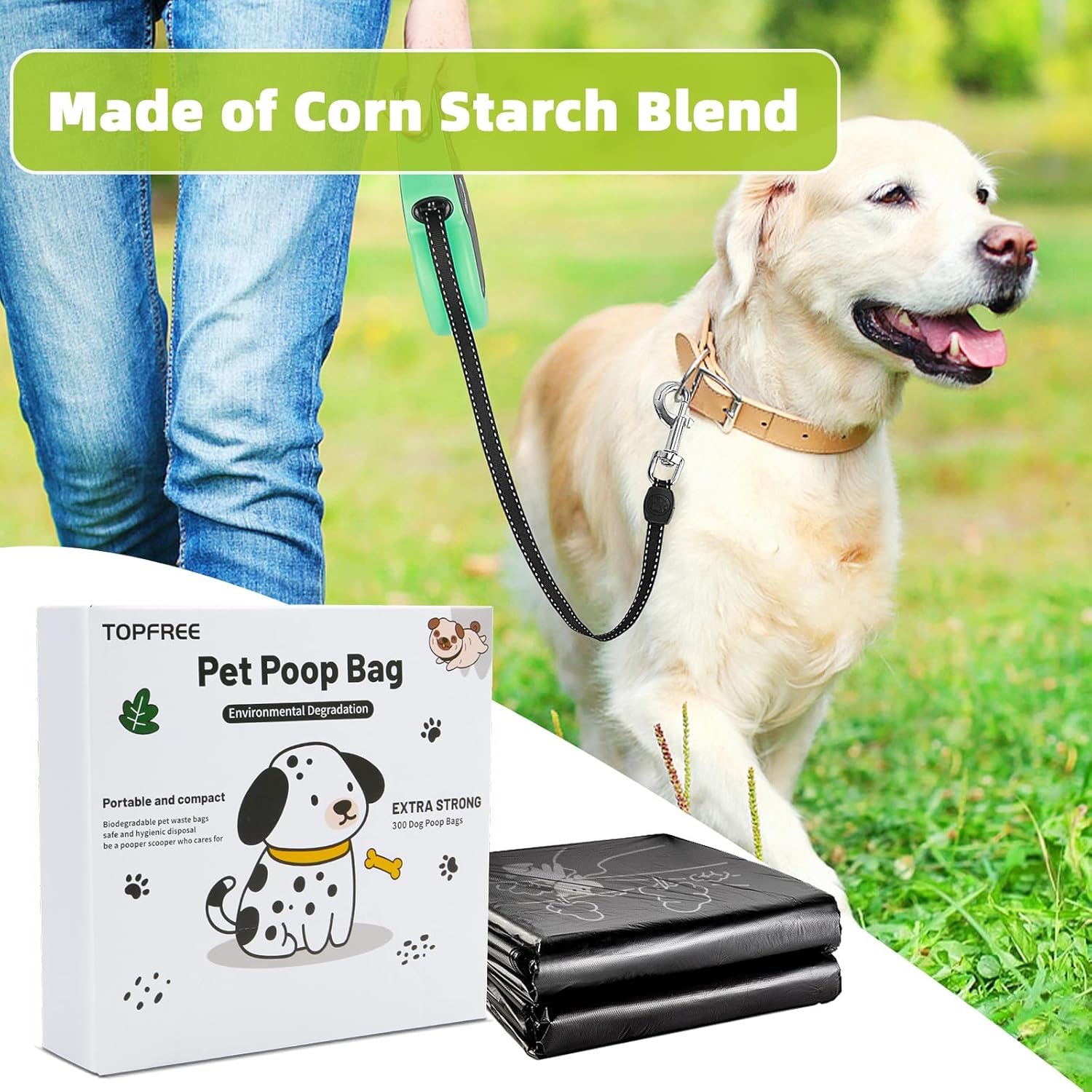 Detalle 2 de Topfree Poo Bags 300 Extra Thick dog waste bags